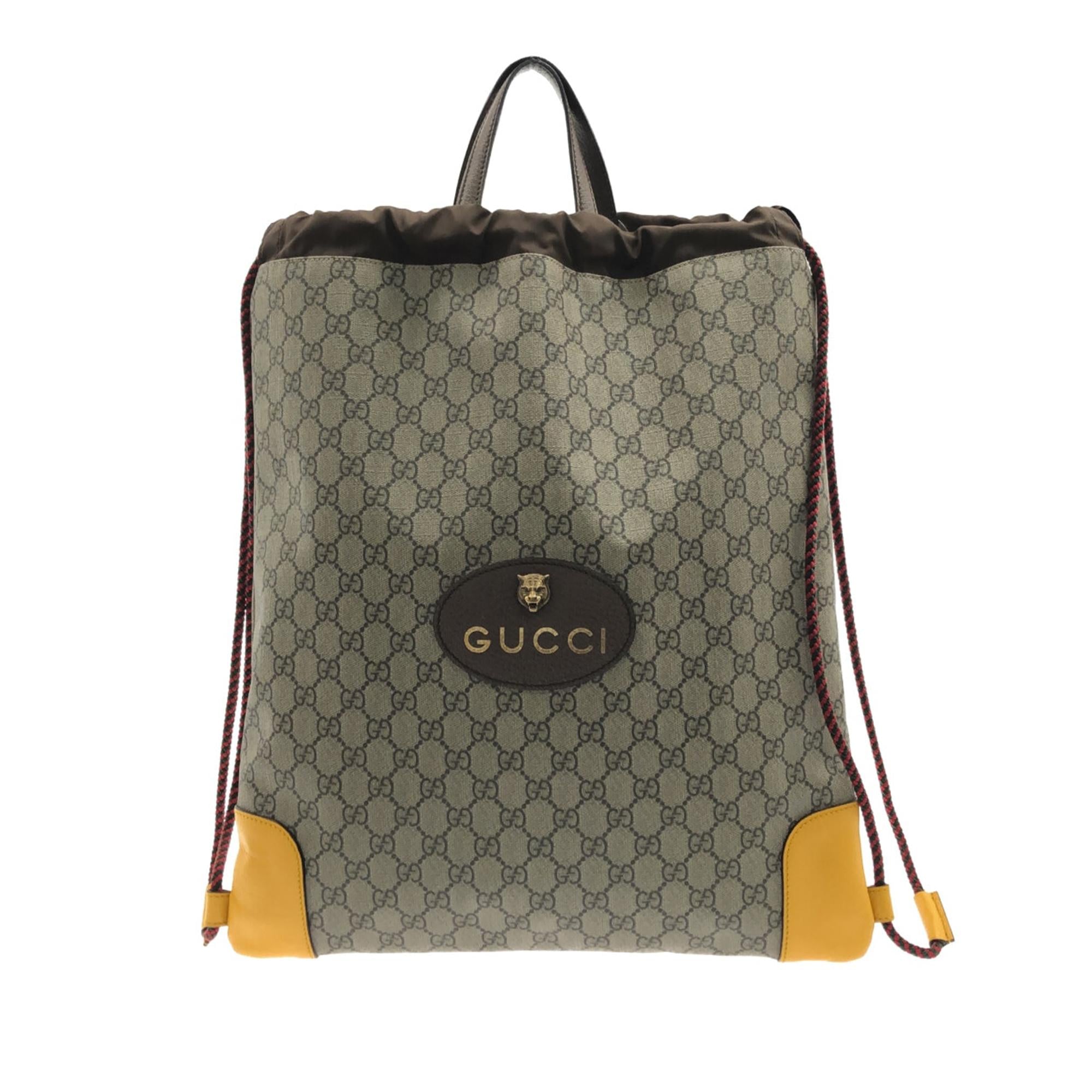 Gucci GG Supreme Neo Vintage Drawstring Backpack (SHG-PM3g2W)