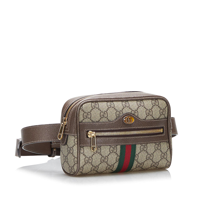 Gucci GG Supreme Web Ophidia Belt Bag - Brown Waist Bags, Handbags -  GUC901286