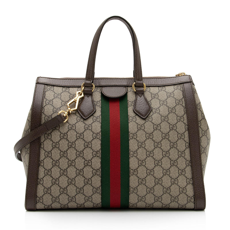 Gucci GG Supreme Ophidia Medium Top Handle Tote (SHF-EN4BhR)