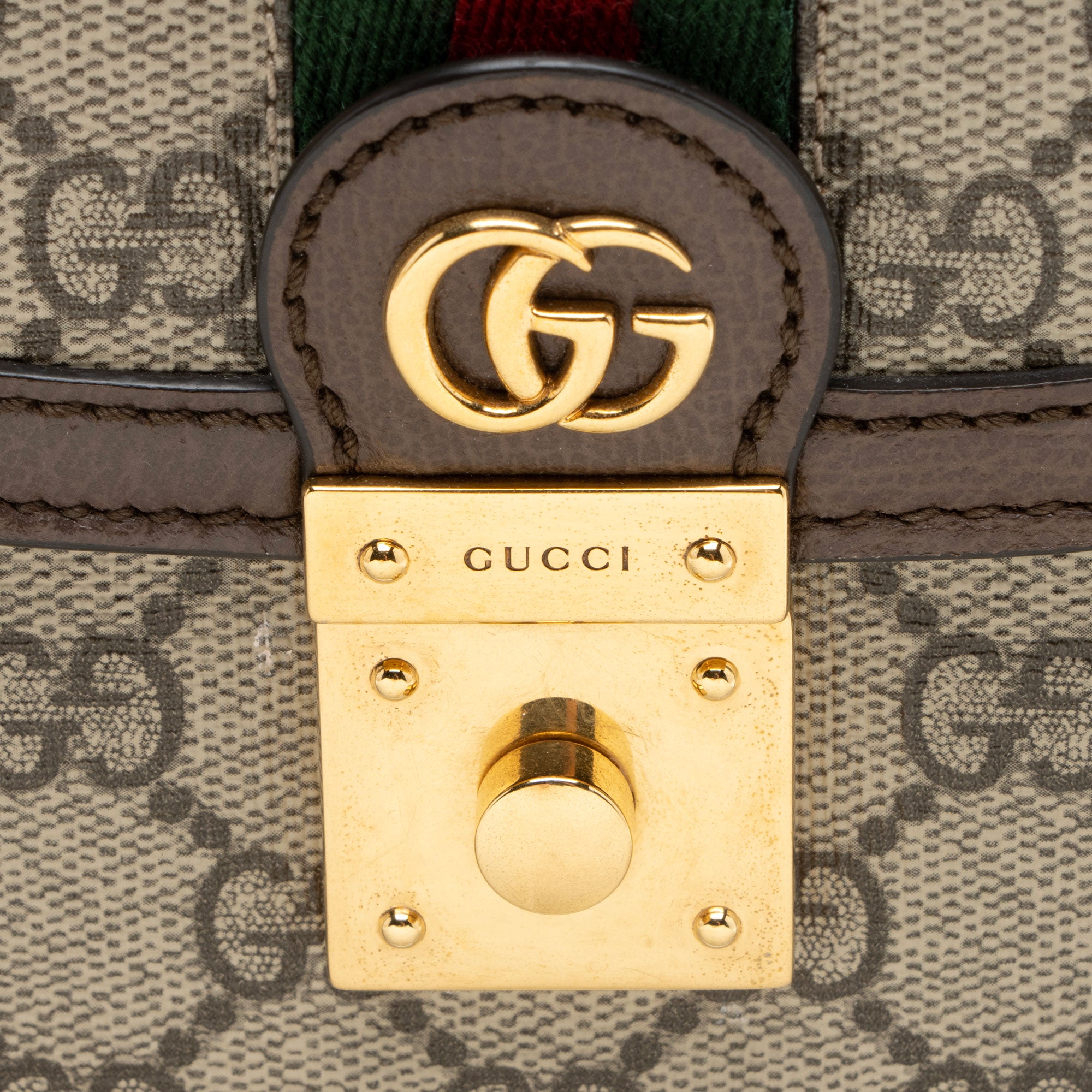Gucci GG Supreme Ophidia Padlock Medium Top Handle