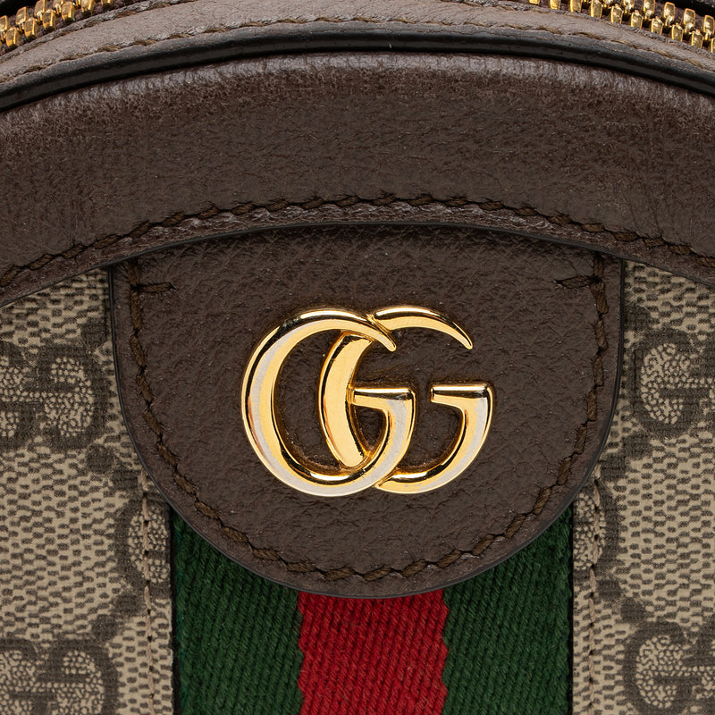 Gucci GG Supreme Ophidia Round Mini Shoulder Bag (SHF-qGCul6)