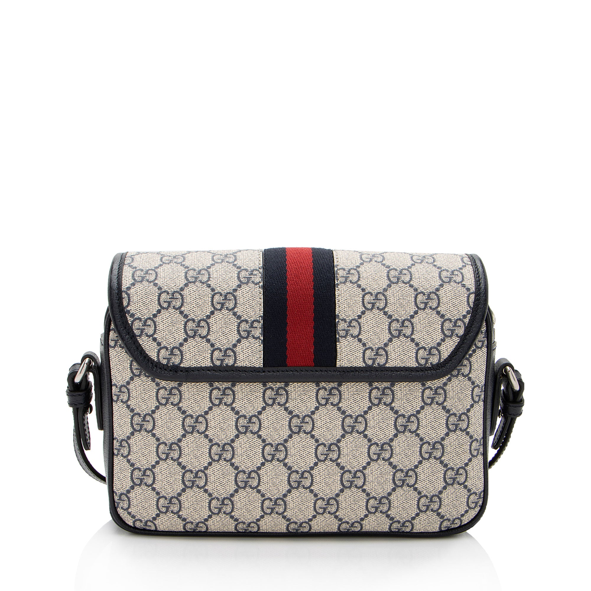 Gucci GG Supreme Ophidia Studded Web Flap Small Messenger (SHF-ken4qy)