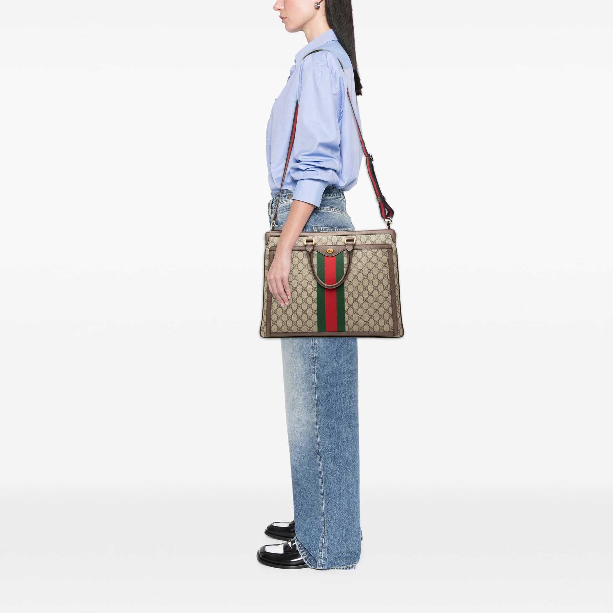 Gucci GG Supreme Ophidia Web Briefcase