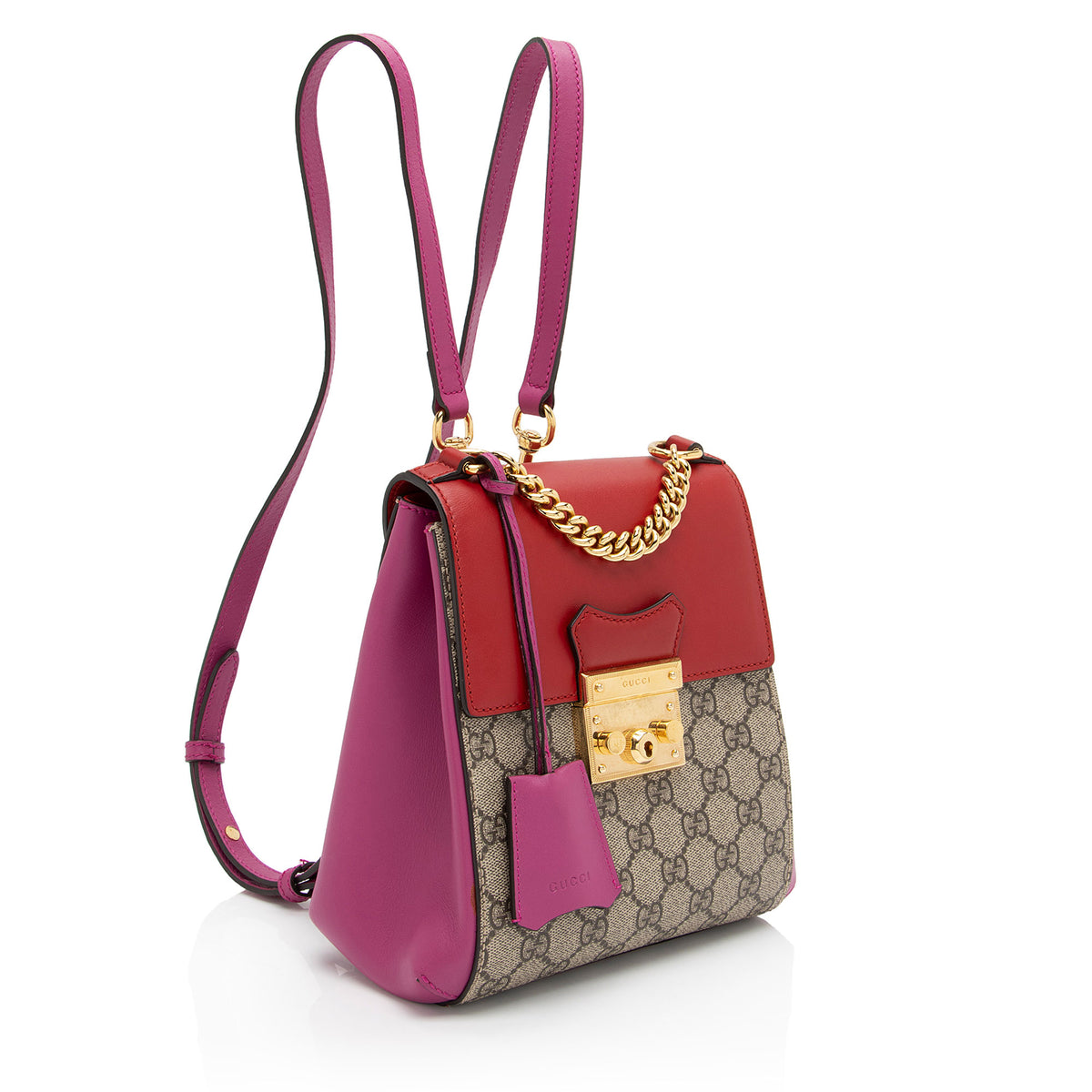 Gucci CC signature padlock backpack Gucci Black Leather Padlock Backpack With Gold Hardware main image 2