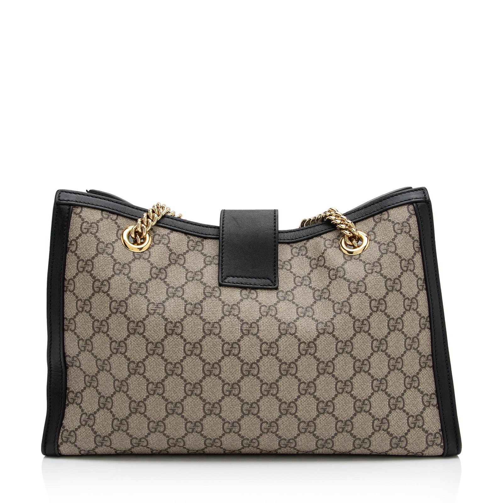 Gucci GG Supreme Padlock Chain Medium Shoulder Bag SHF 23565 LuxeDH