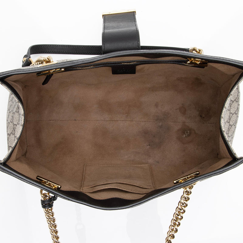 Gucci GG Supreme Padlock Chain Medium Shoulder Bag (SHF-23565)