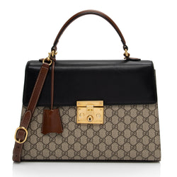 Gucci GG Supreme Padlock Medium Top Handle (SHF-CJW6VB)