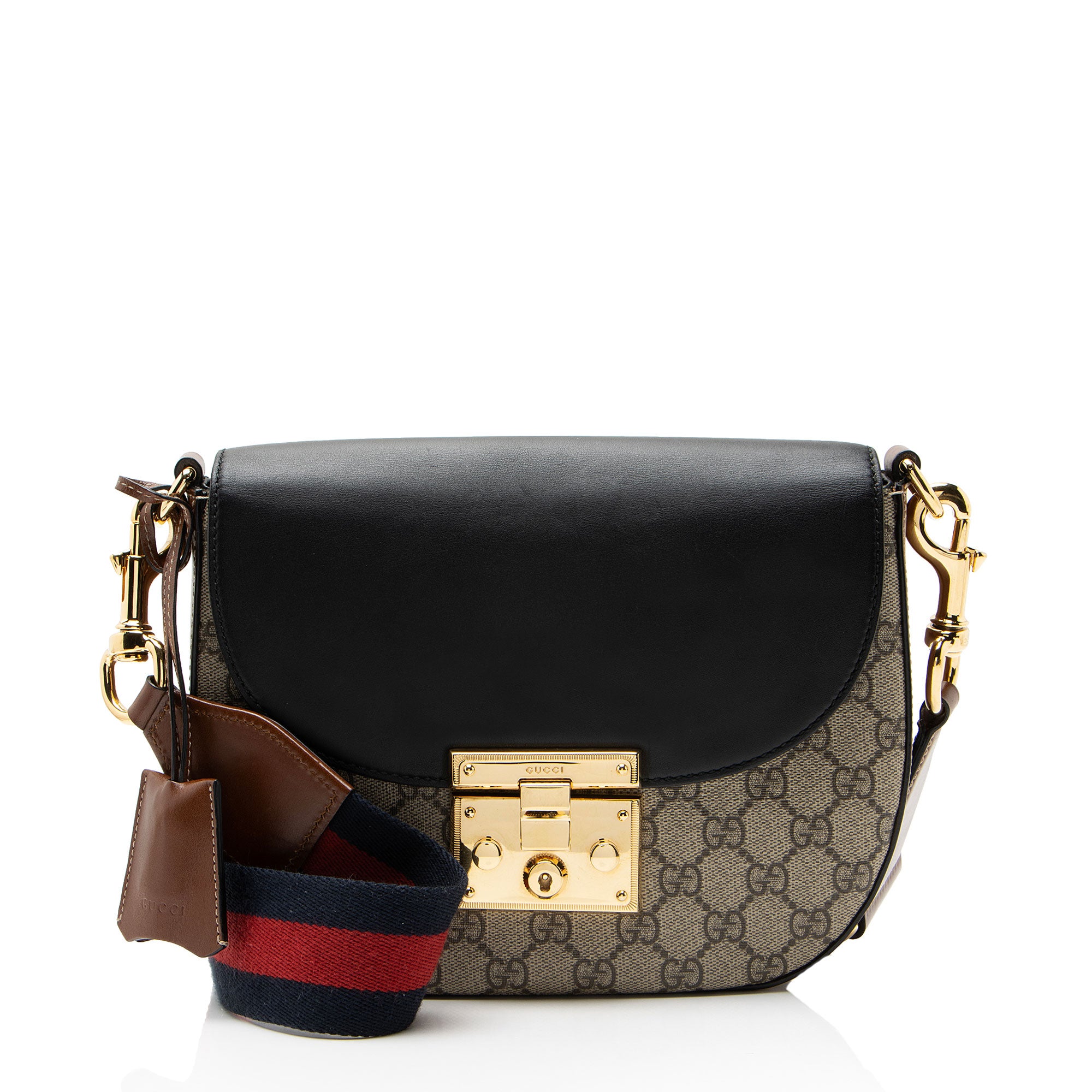 Gucci GG Supreme Padlock Saddle Medium Shoulder Bag