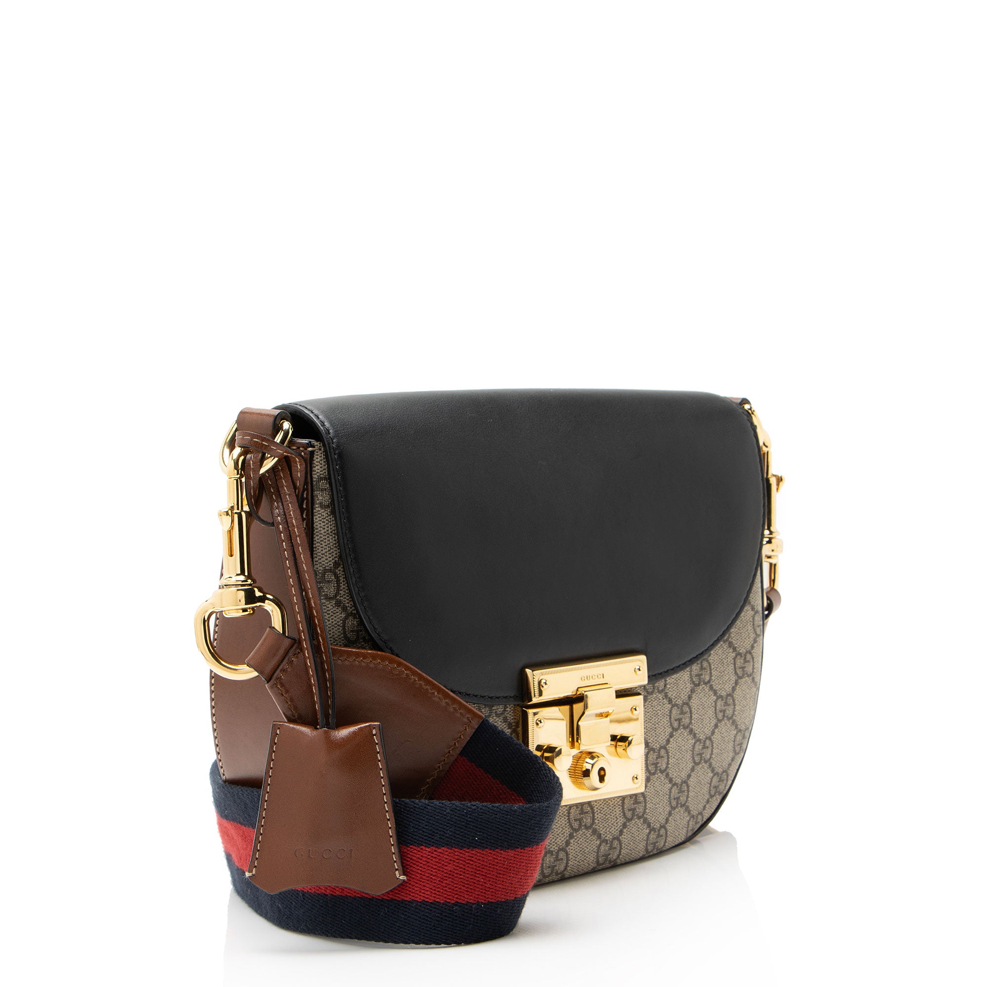 Gucci GG Supreme Padlock Saddle Medium Shoulder Bag