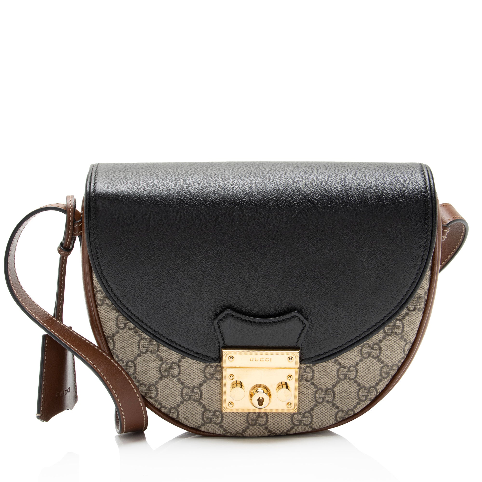 Gucci GG Supreme Padlock Saddle Small Shoulder Bag