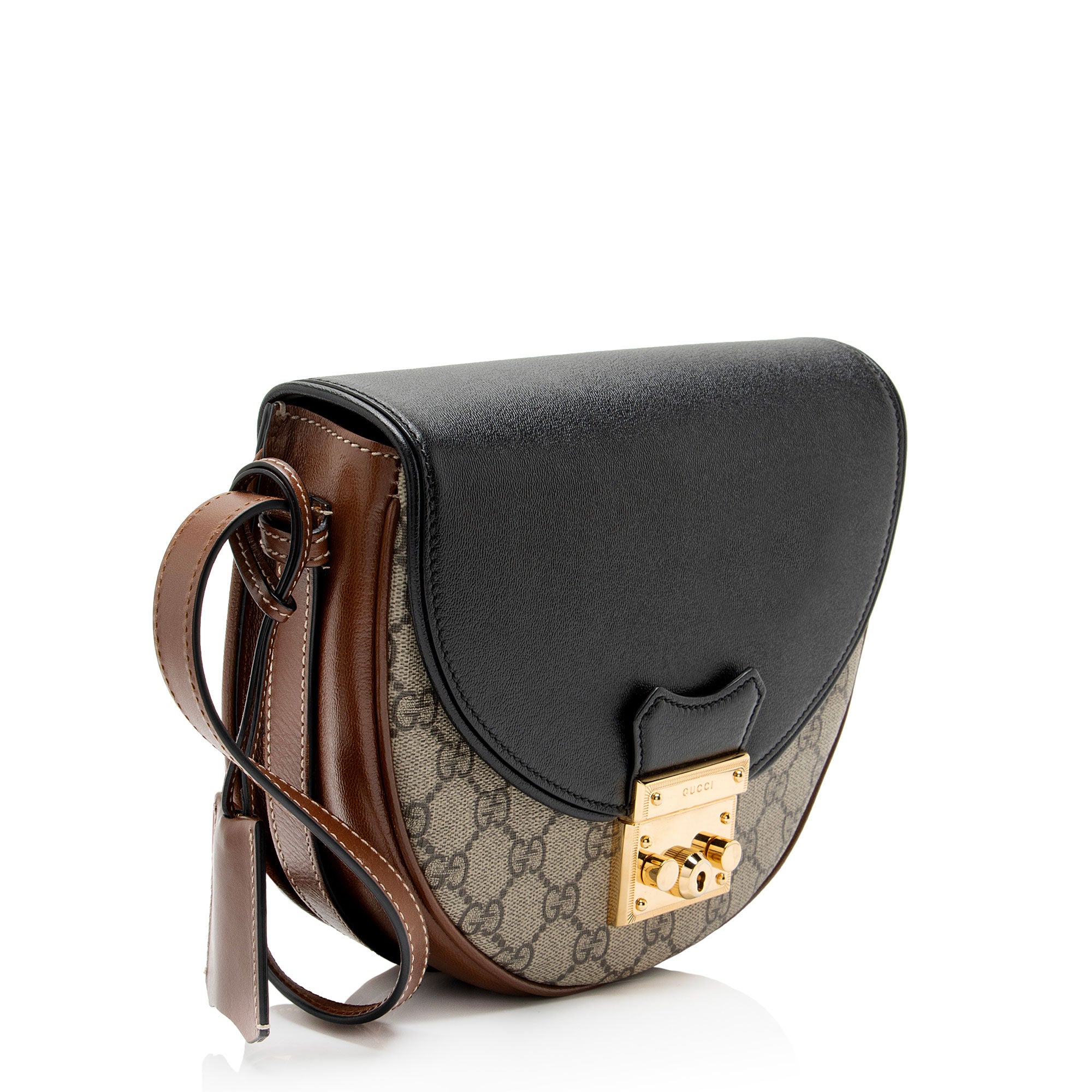 Gucci GG Supreme Padlock Saddle Small Shoulder Bag