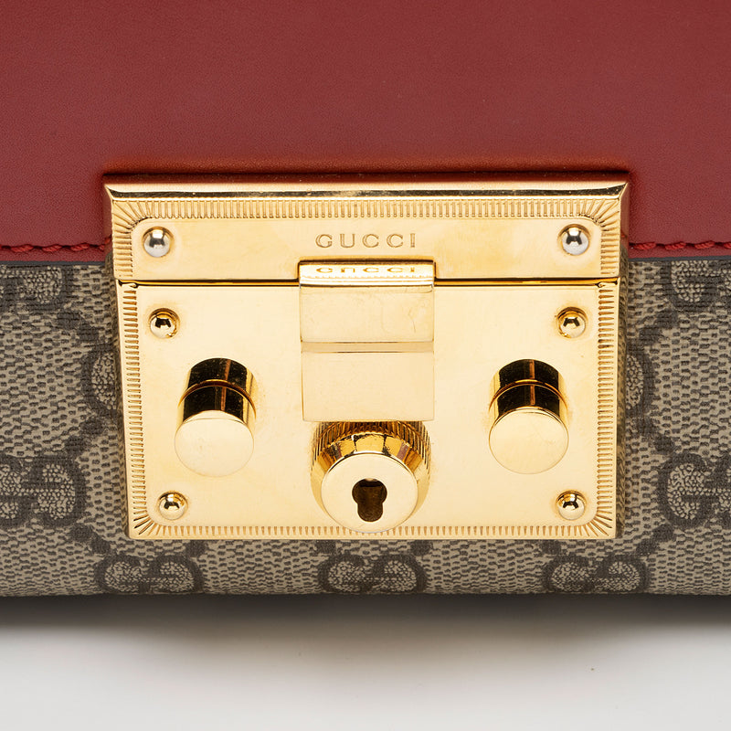 Gucci GG Supreme Padlock Small Shoulder Bag (SHF-FvSIKl)