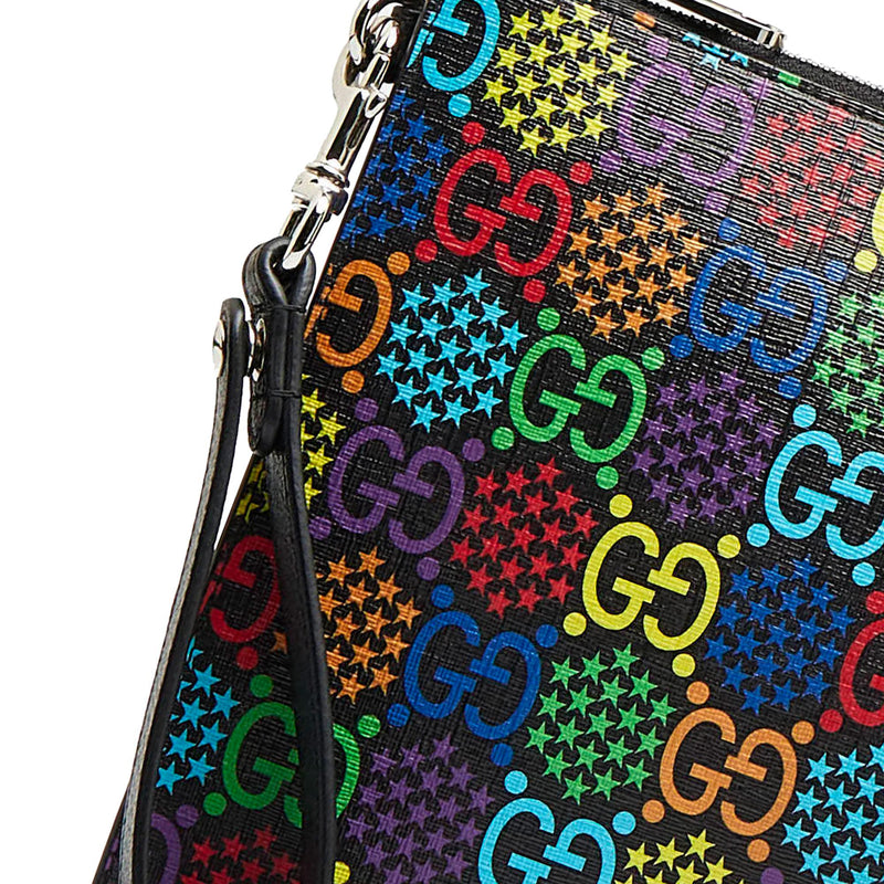 Gucci GG Supreme Psychedelic Zip Clutch (SHG-9nqASI)