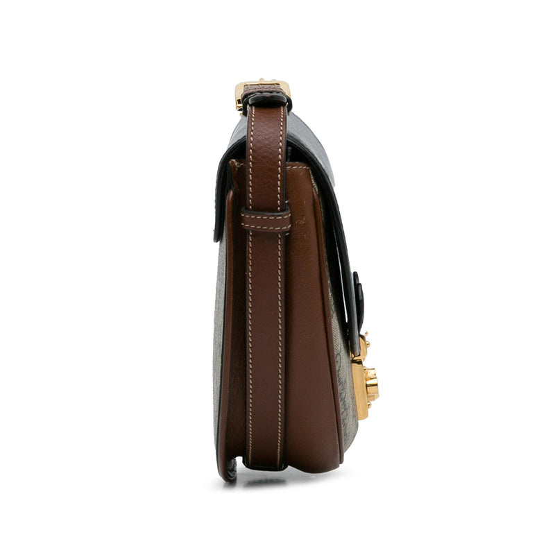 Gucci GG Supreme Saddle Padlock Crossbody Bag (SHG-BUWgu6)
