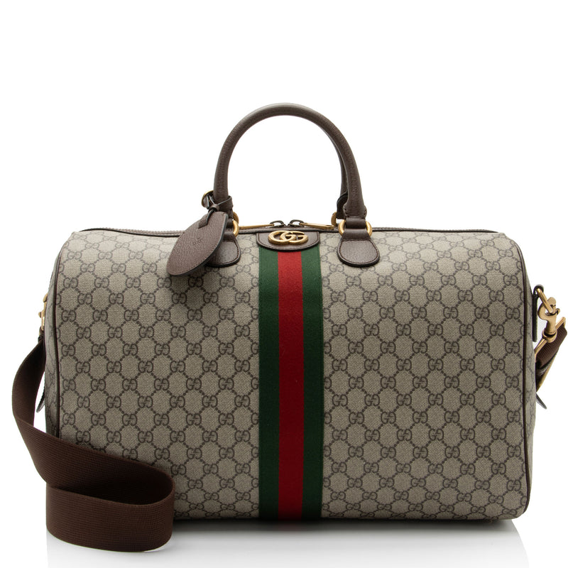 GUCCI GG SUPREME MONOGRAM WEEKEND DUFFLE BAG - BLACK – SGN CLOTHING