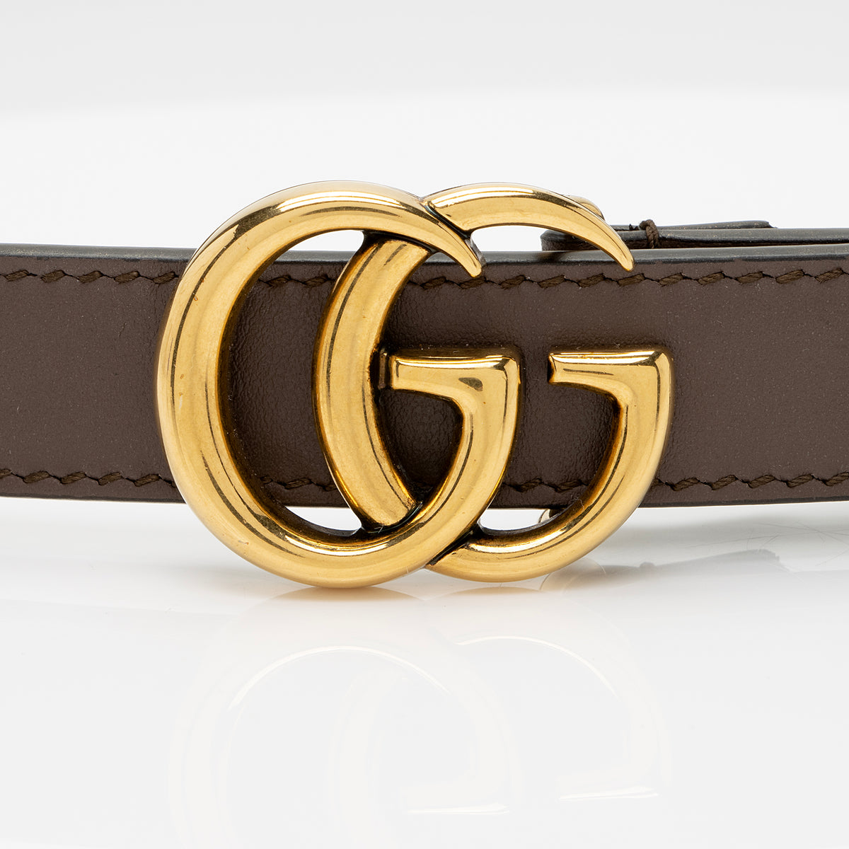 GUCCI GG logo thin belt size 80/ 32 GUCCI GG Marmont Thin Leather Belt Size 80 NEW - Consigned  main image 3