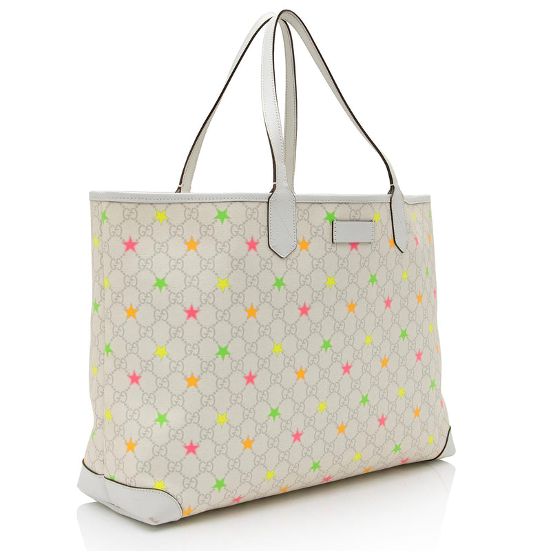 Gucci Diaper Bag, Monogram Canvas with Multicolored Stars