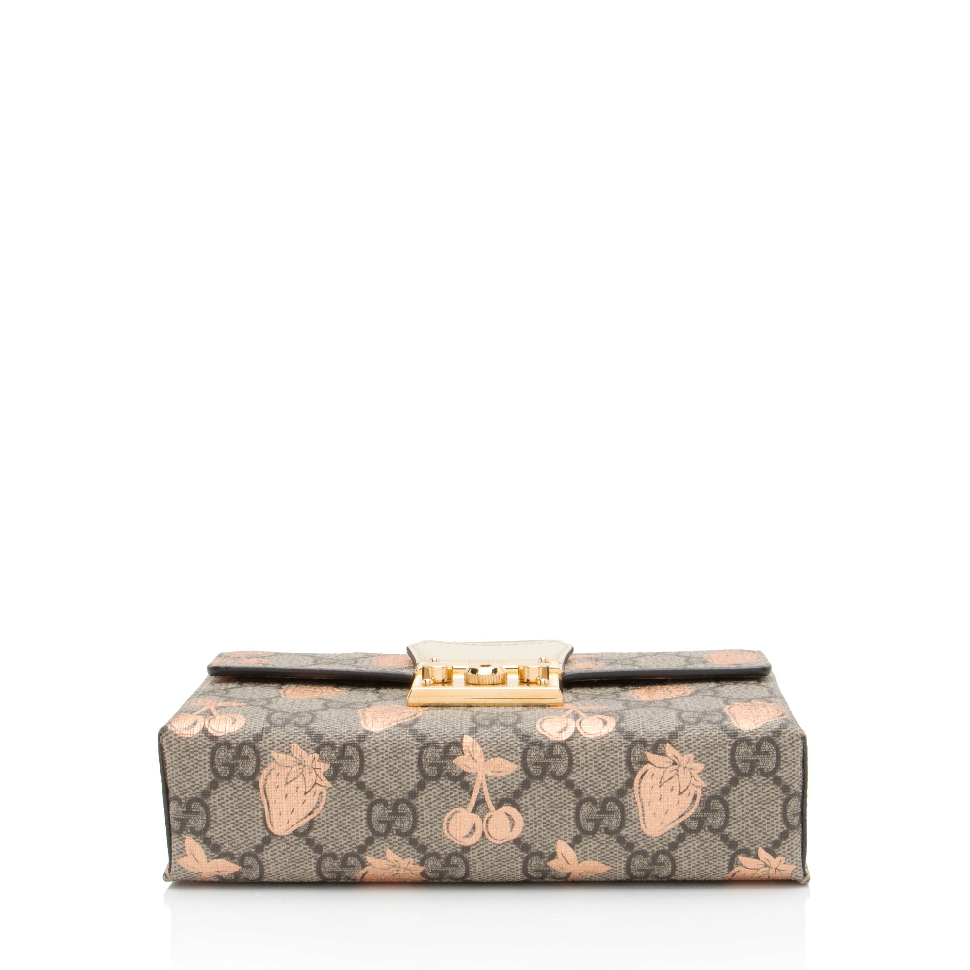 Gucci GG Supreme Strawberry Cherry Padlock Mini Top Handle