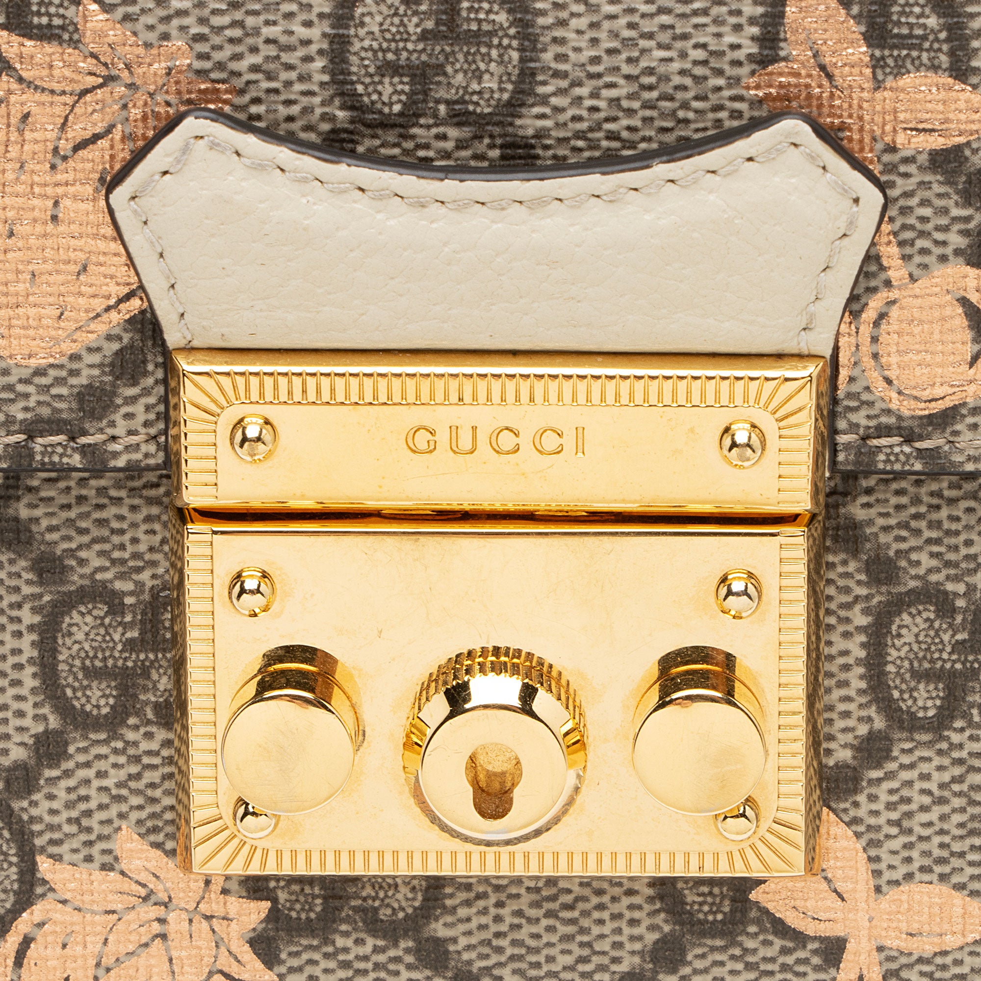 Gucci GG Supreme Strawberry Cherry Padlock Mini Top Handle