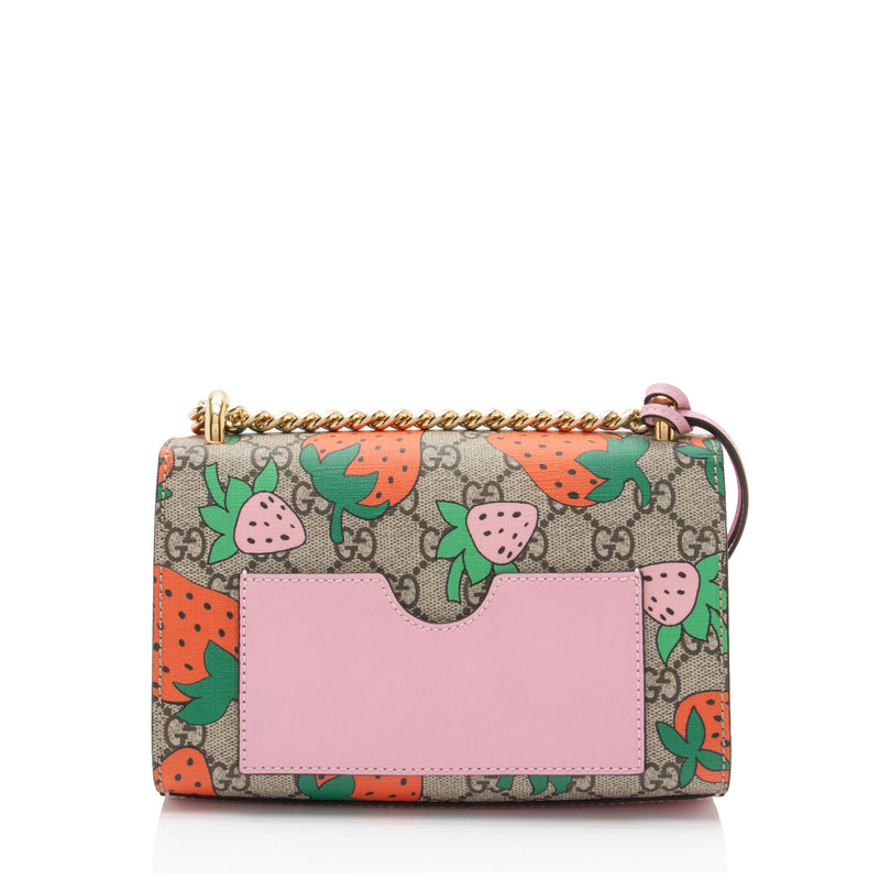 Gucci GG Supreme Strawberry Padlock Small Shoulder Bag SHF uX0Syw LuxeDH