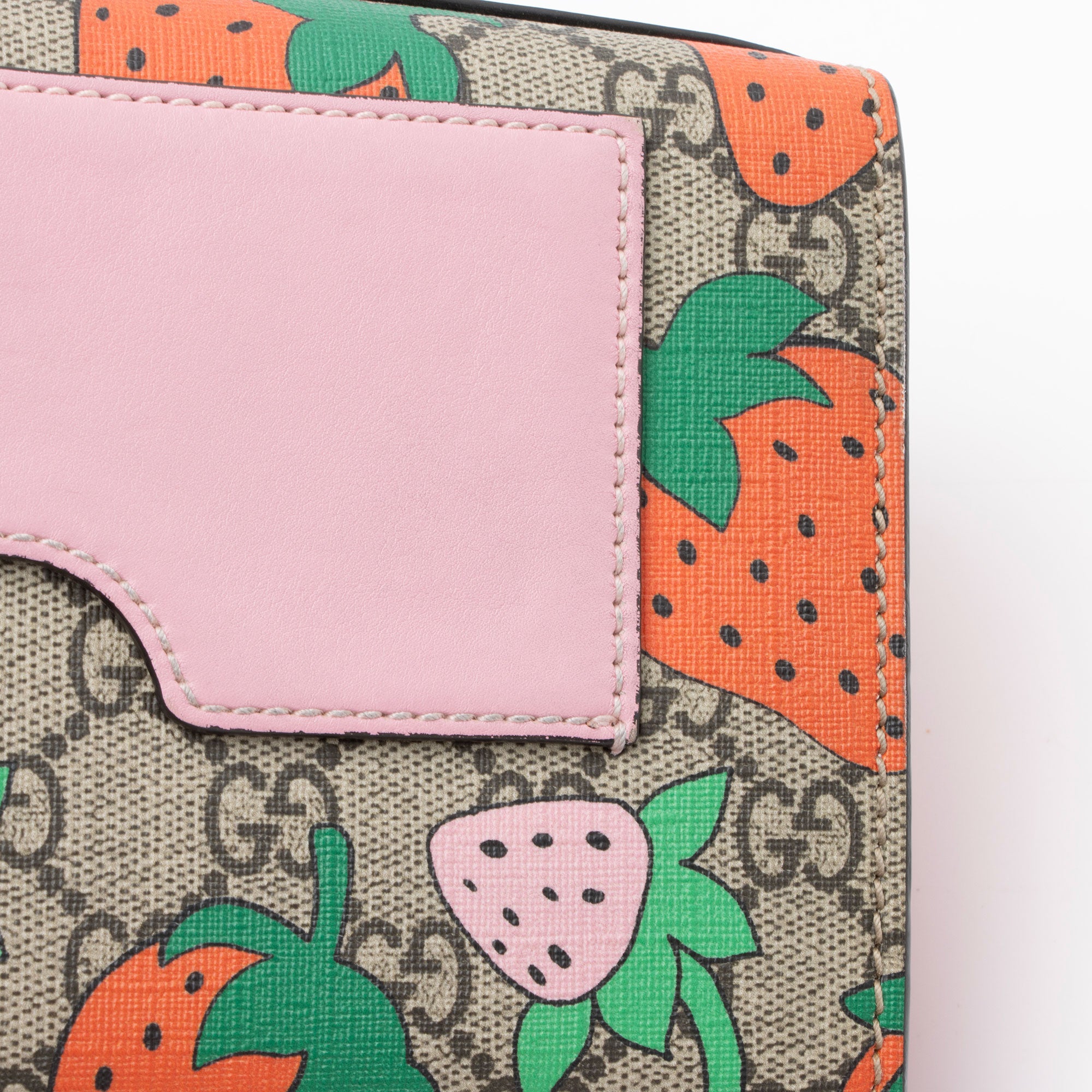 Gucci GG Supreme Strawberry Padlock Small Shoulder Bag