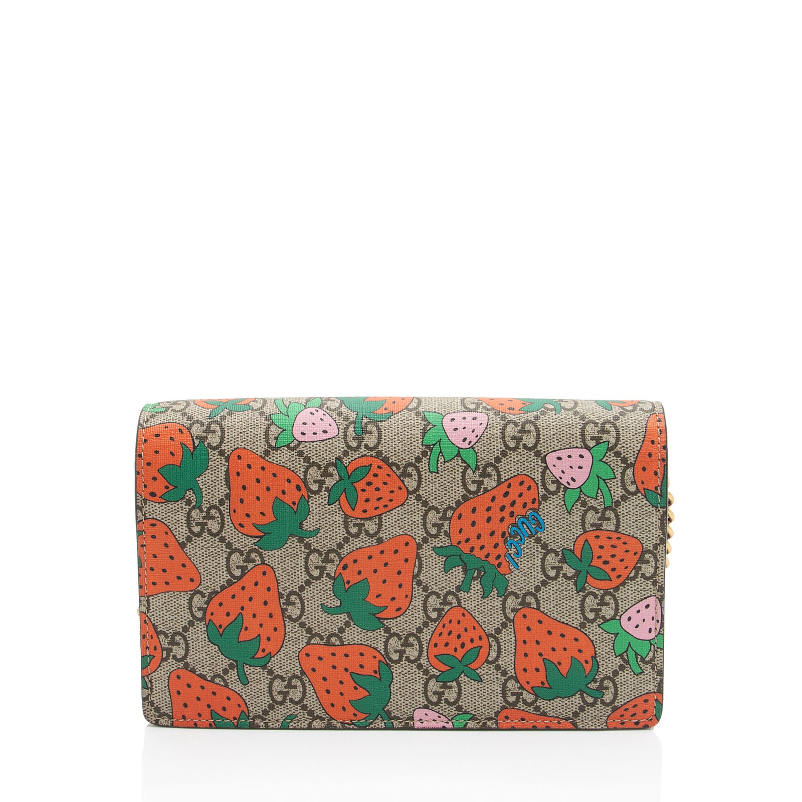 Gucci strawberry wallet on chain sale