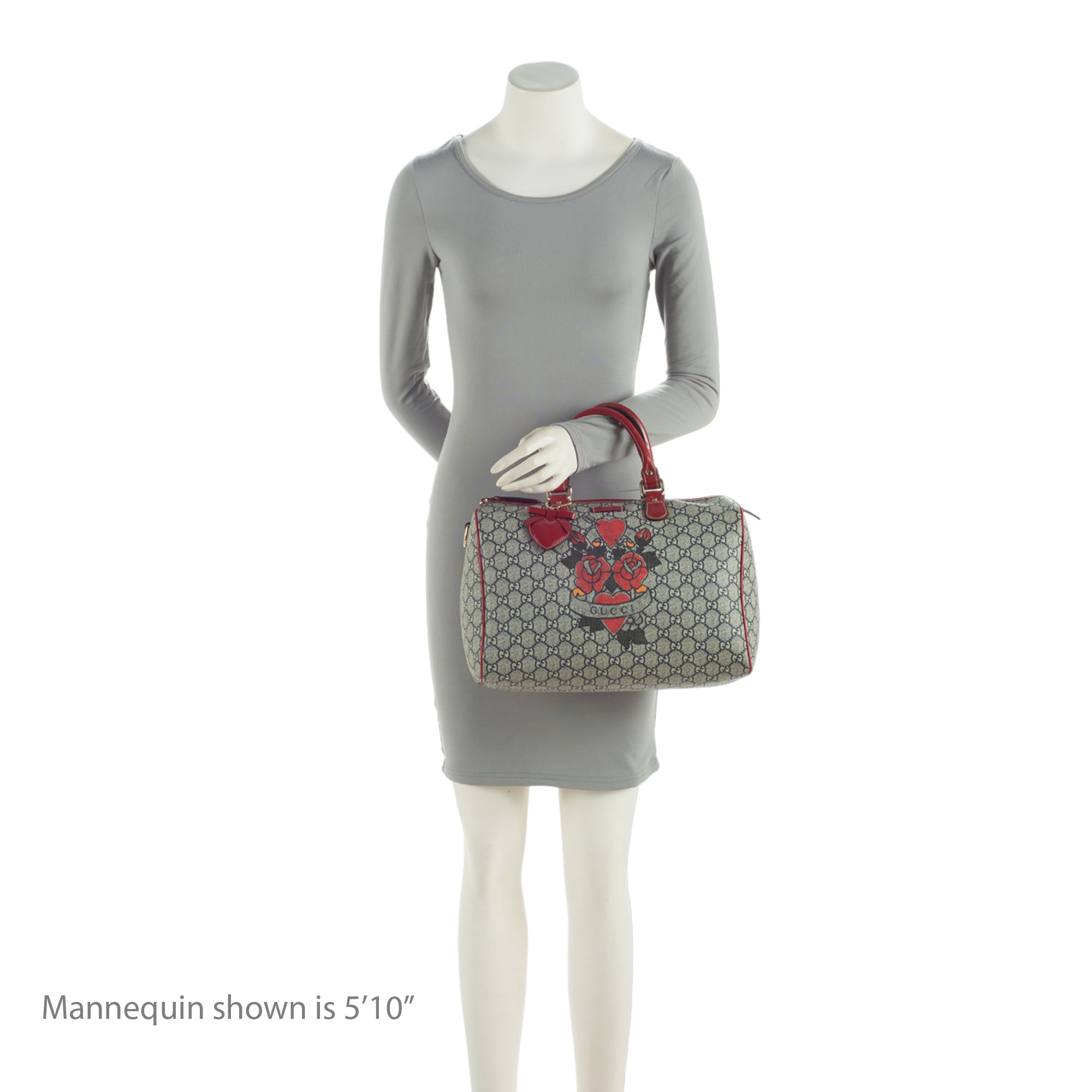 Gucci GG Supreme Tattoo Heart Medium Boston Bag (SHF-mYHaeC)