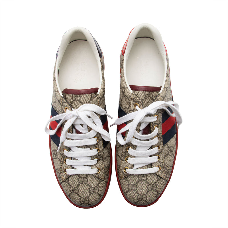 Gucci GG Supreme Web Ace Sneakers - Men's Size 7.5 / 37.5 (SHF-YF3WL3)