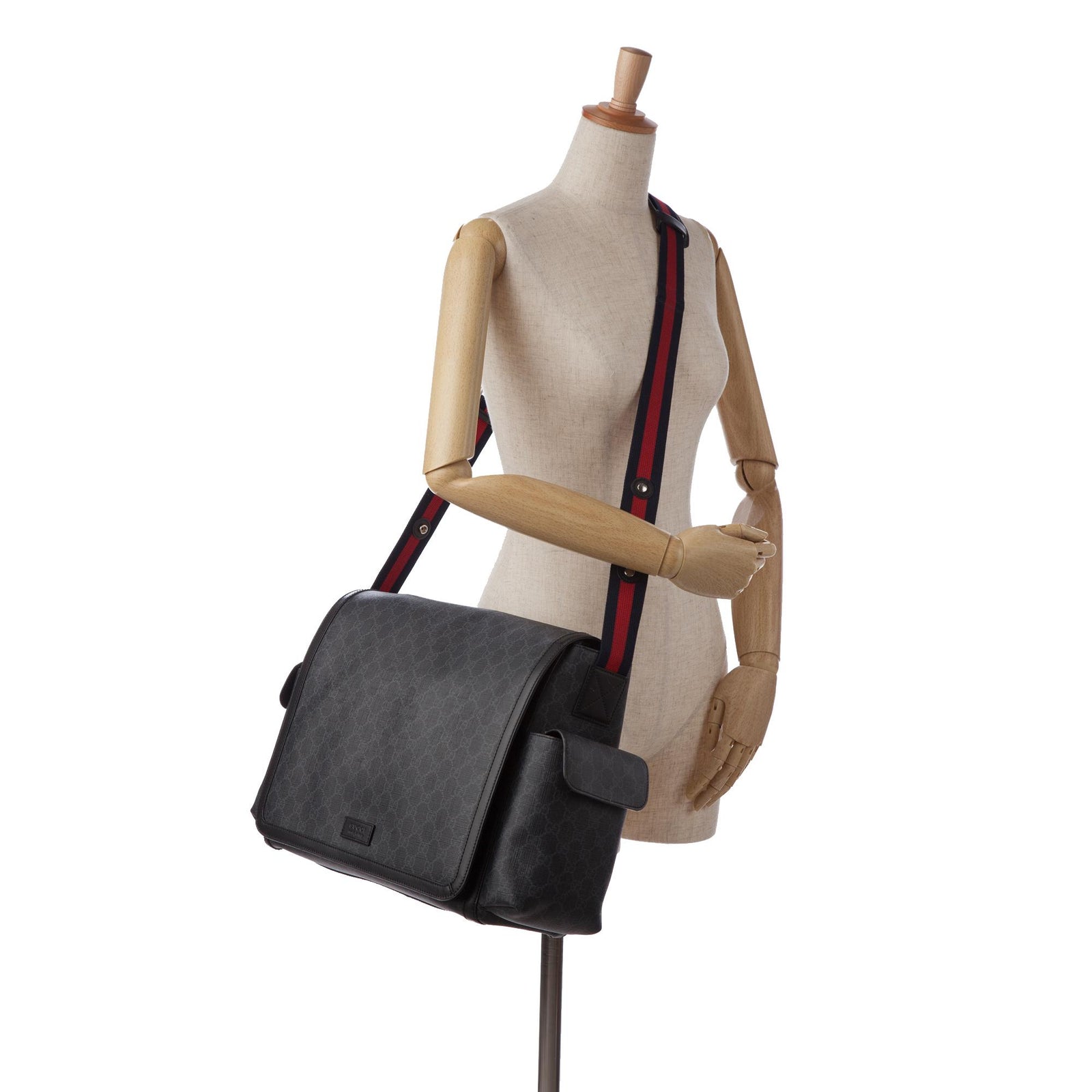 Gucci GG Supreme Web Diaper Bag SHG O1WErJ LuxeDH