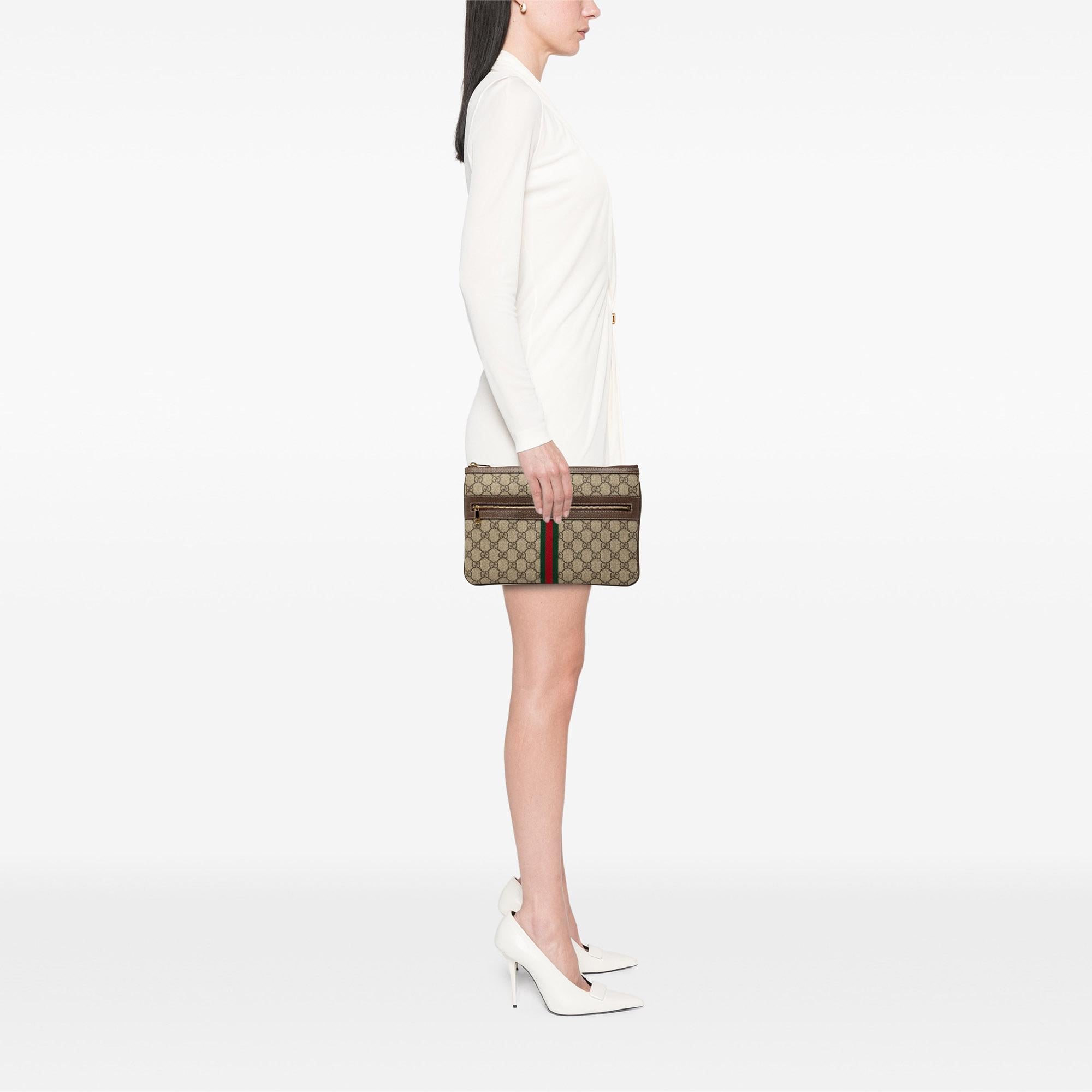 Gucci GG Supreme Web Ophidia Clutch