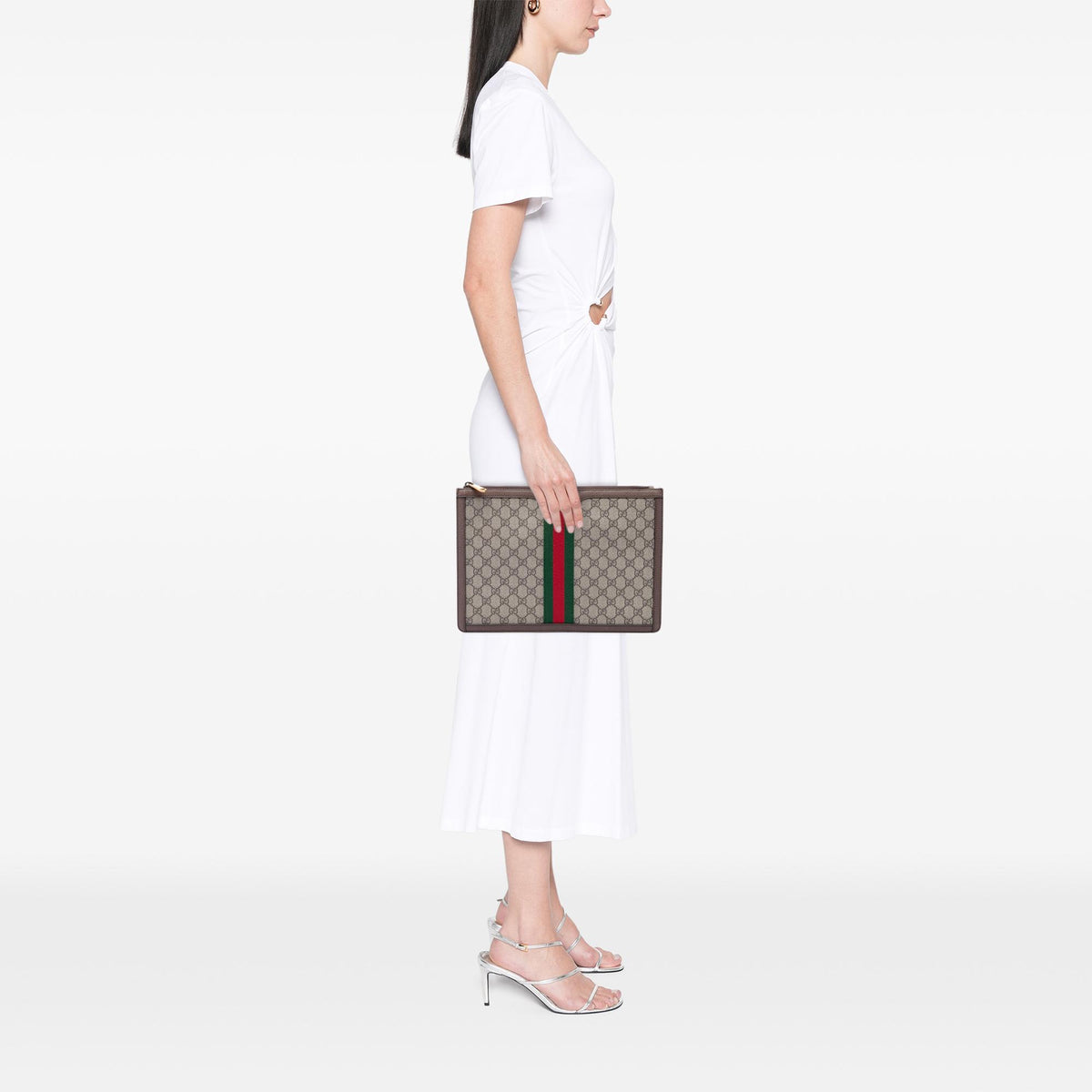 Gucci GG Supreme Web Ophidia Clutch