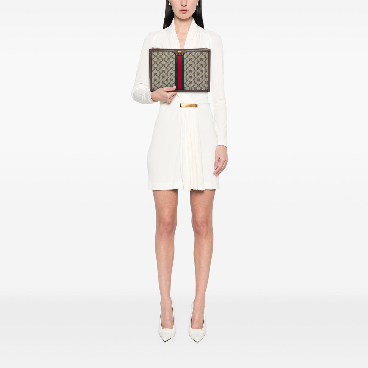 Gucci GG Supreme Web Ophidia Clutch