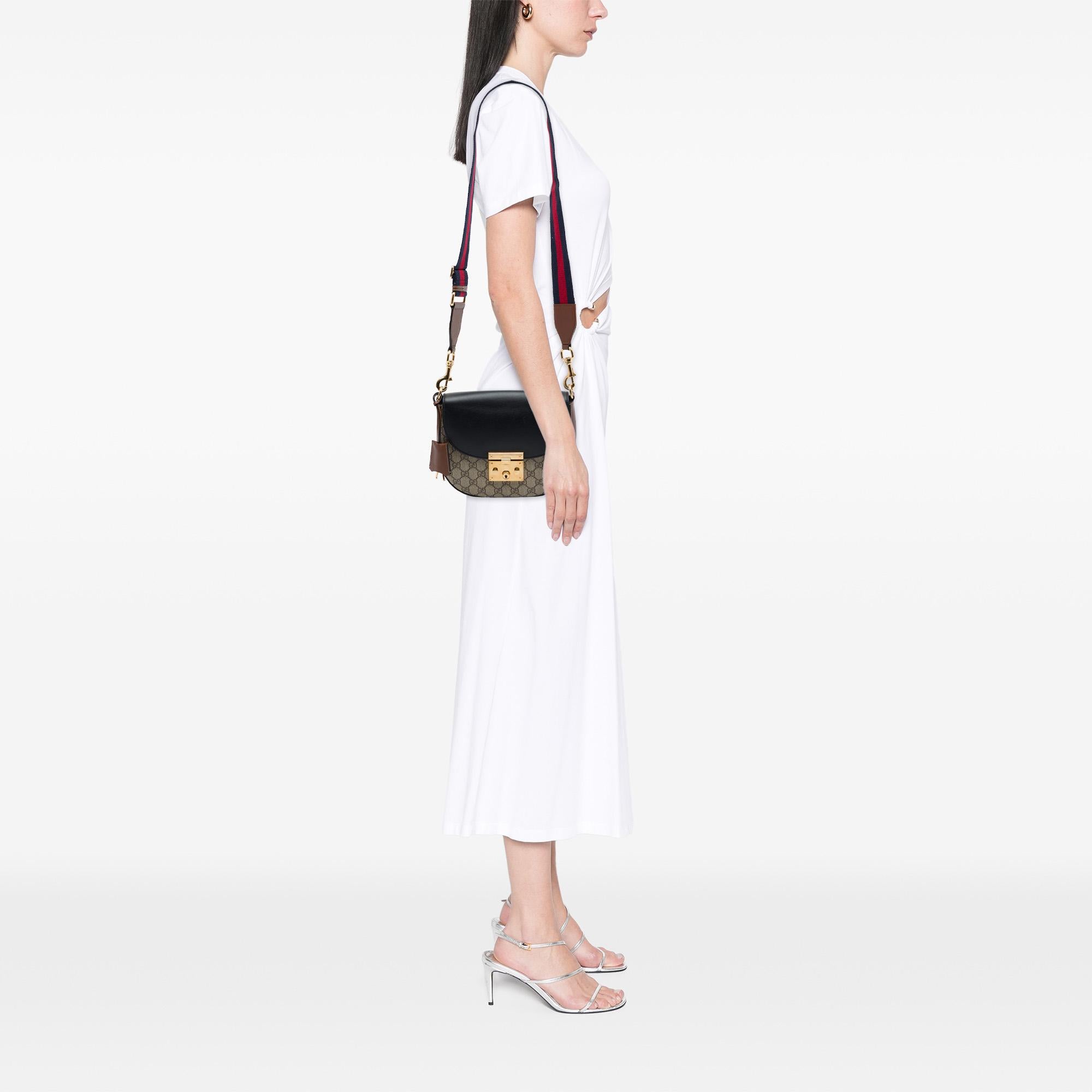 Gucci GG Supreme Web Padlock Crossbody