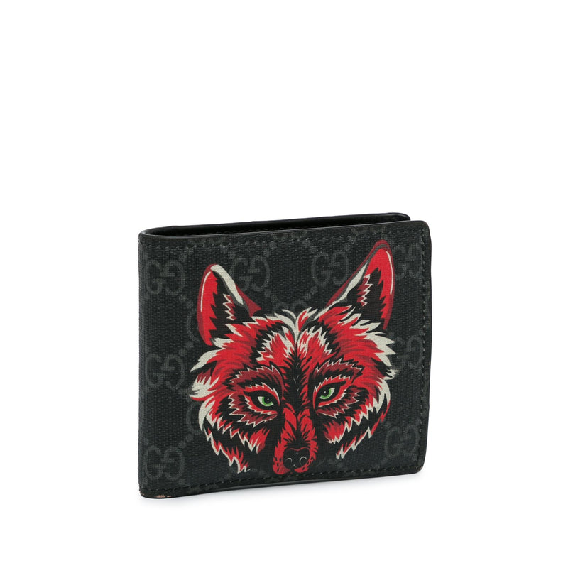 Gucci GG Supreme Wolf Bifold Small Wallet (SHG-lPIwDq)