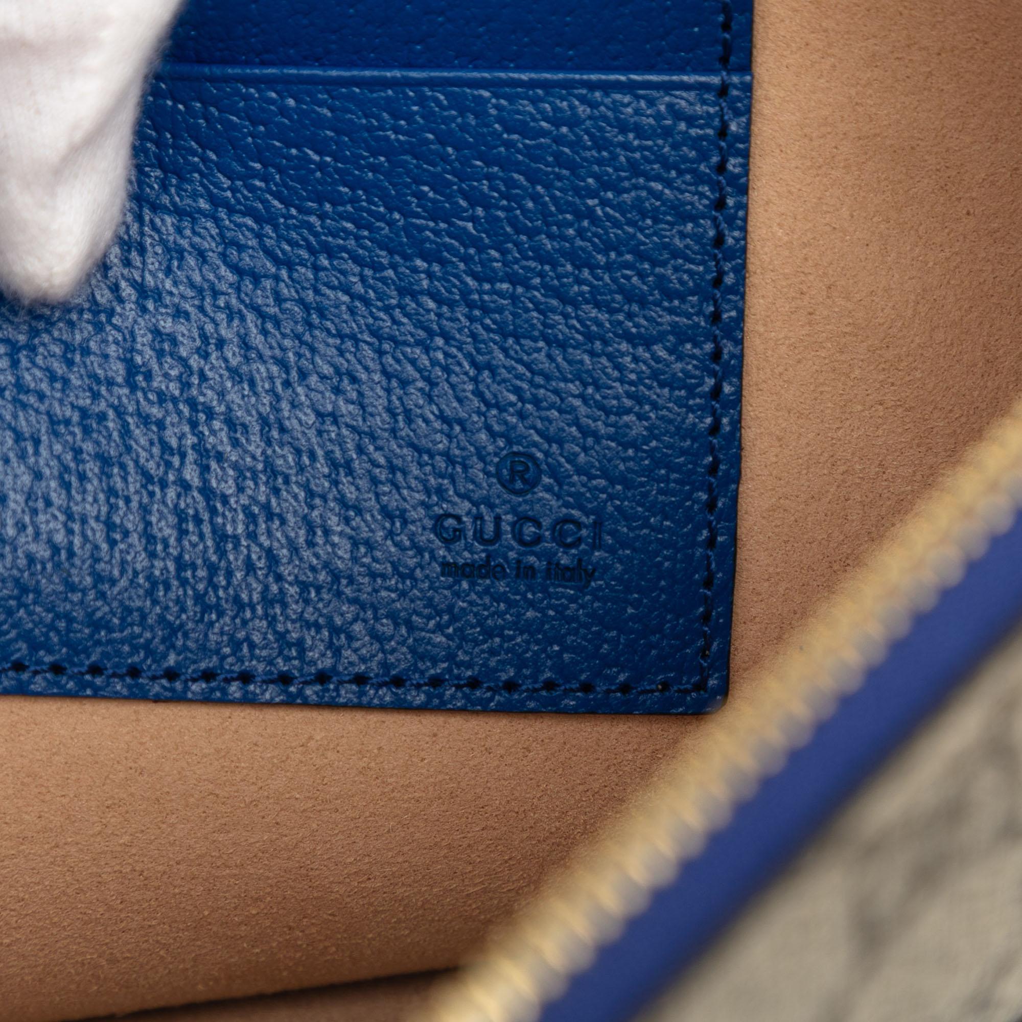 Gucci GG Supreme and Calfskin Cut Out Interlocking G Clutch