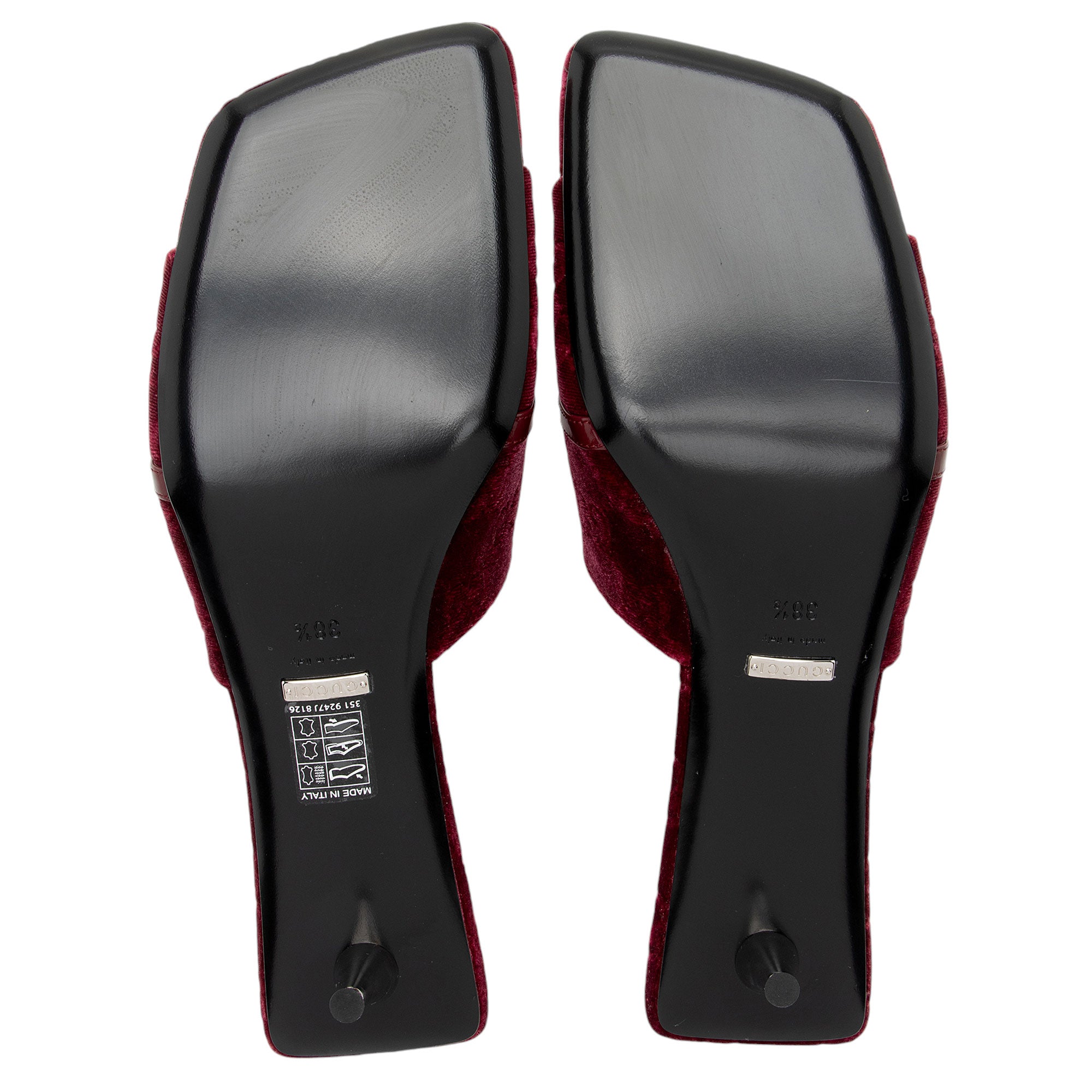 Gucci GG Velvet Bow Slide Sandals - Size 8.5 / 38.5 (SHF-EQf1eQ)