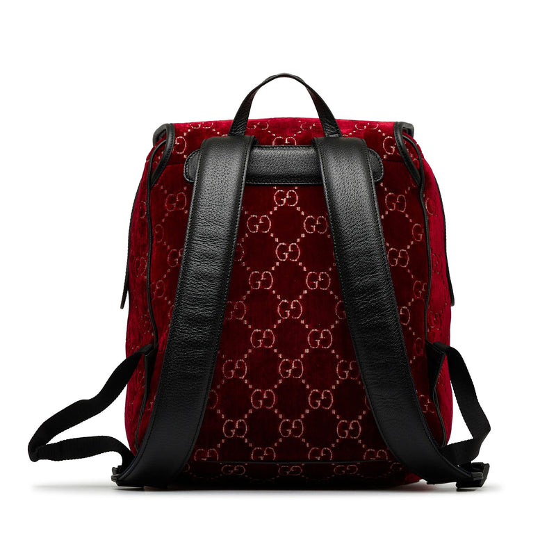 Gucci GG Velvet Double Buckle Backpack (SHG-l75XOb)