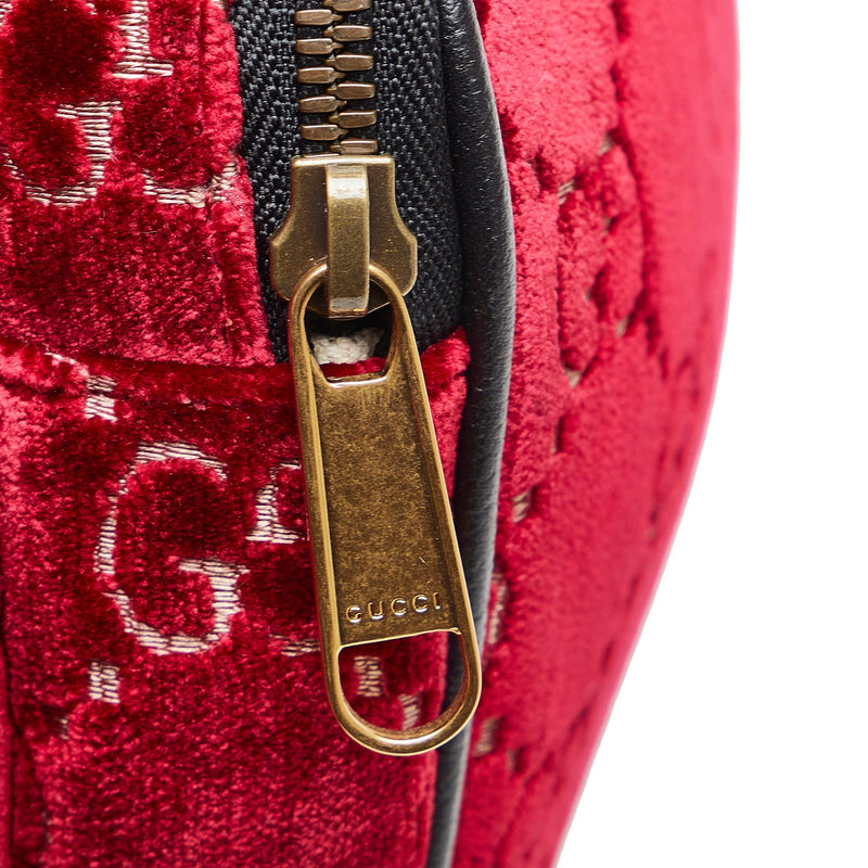 Gucci GG Velvet Double Buckle Backpack (SHG-l75XOb)