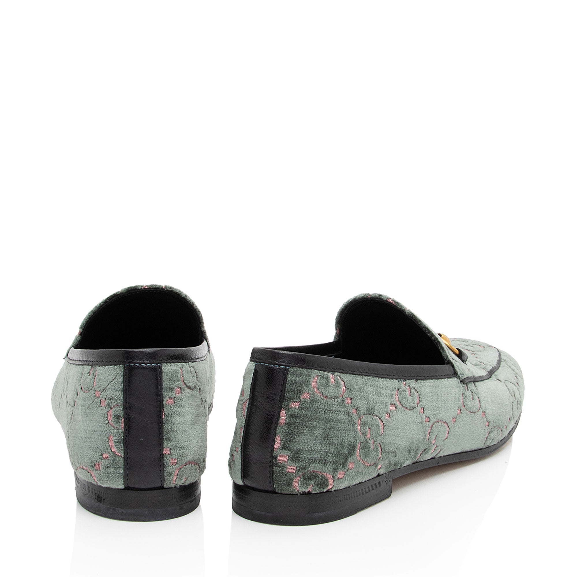 Gucci GG Velvet Horsebit Jordaan Loafers - Size 7.5 / 37.5 (SHF-CwVrAN)