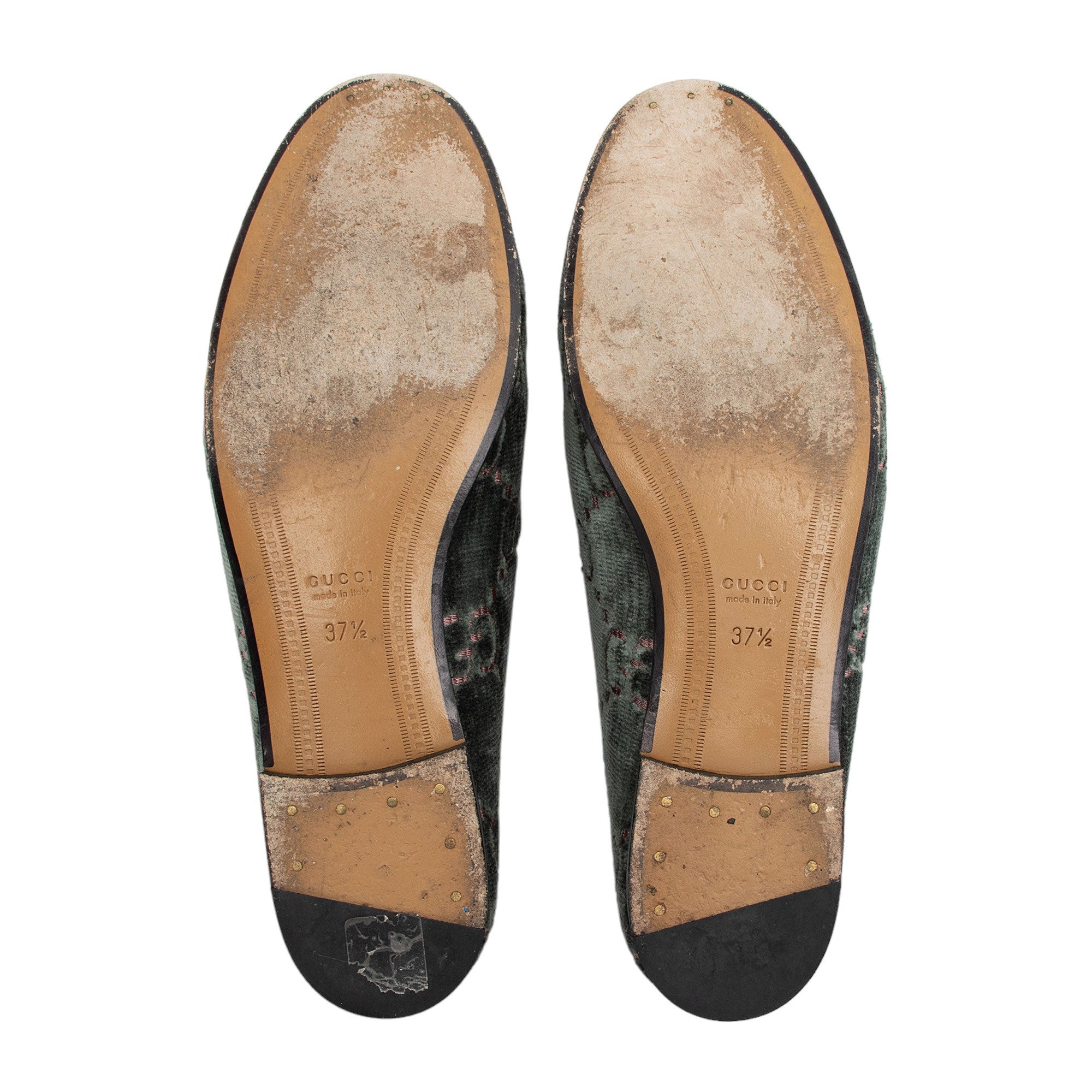 Gucci GG Velvet Horsebit Jordaan Loafers - Size 7.5 / 37.5 (SHF-CwVrAN)