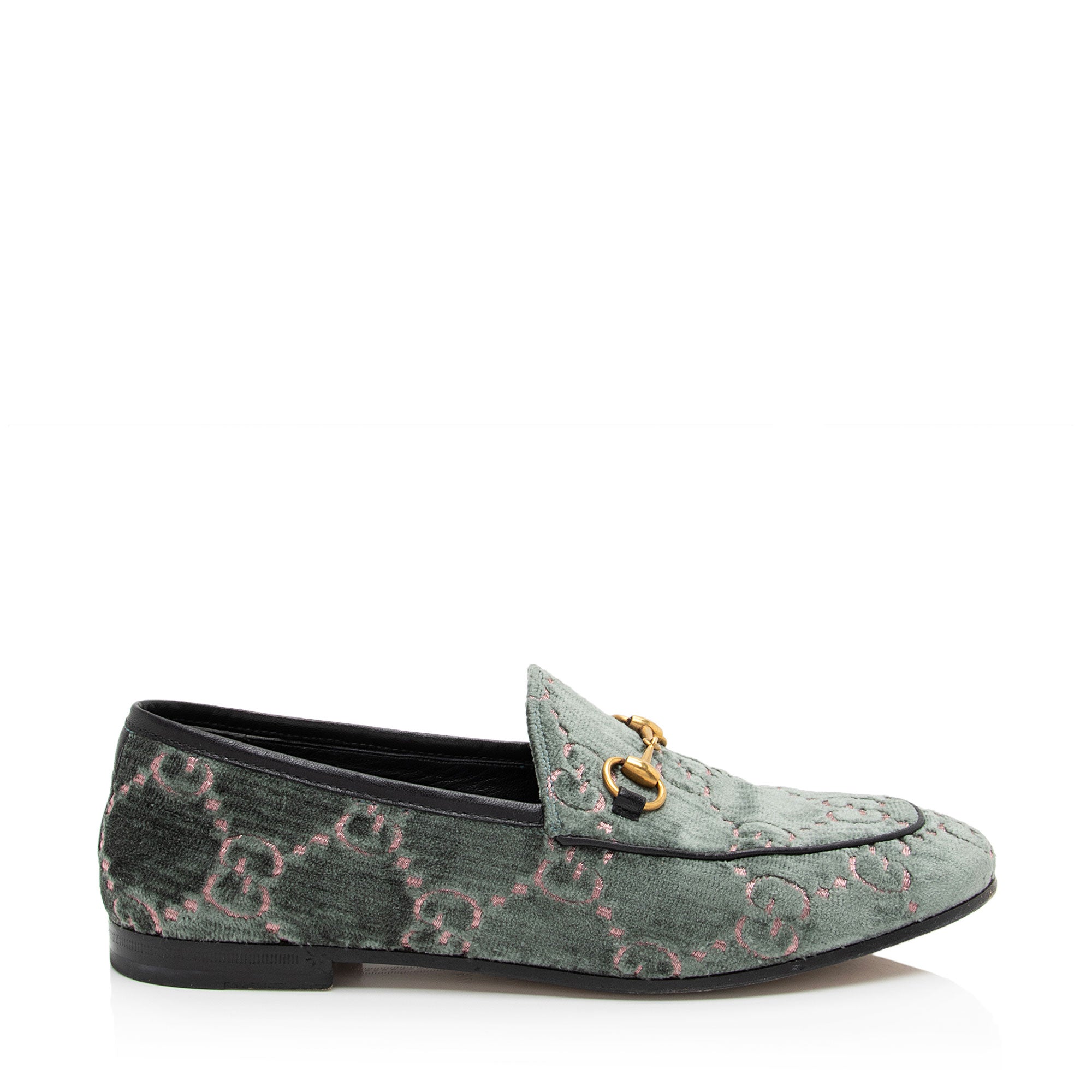 Gucci GG Velvet Horsebit Jordaan Loafers - Size 7.5 / 37.5 (SHF-CwVrAN)