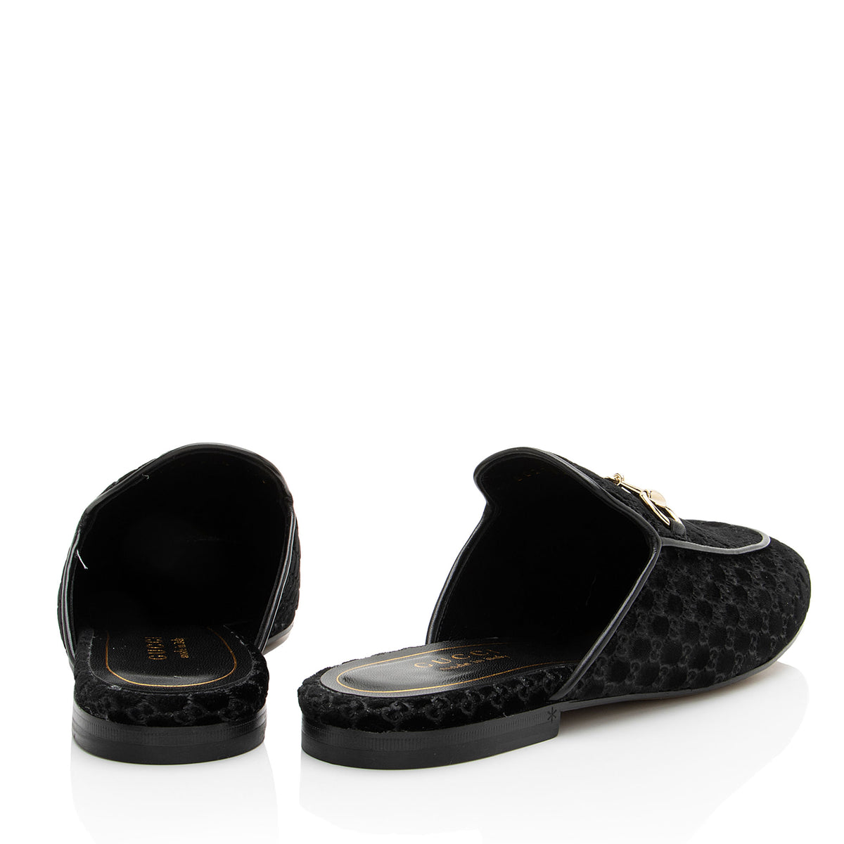 Gucci GG Velvet Princetown Mules - Size 8.5 / 38.5