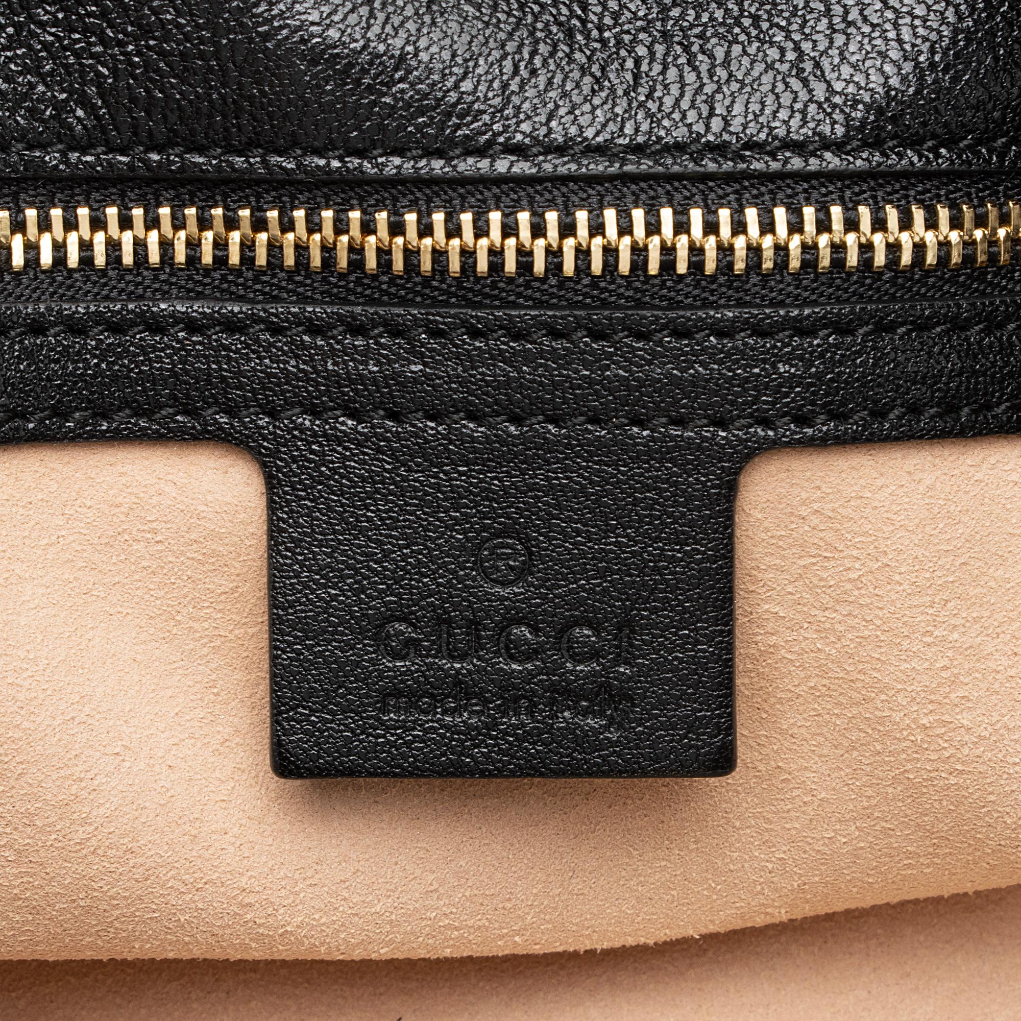 Gucci Glazed Calfskin Horsebit 1955 Morsetto Drawstring Shoulder Bag (SHF-4zXuXi)