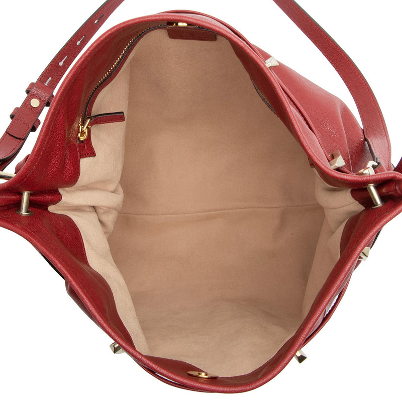 Gucci Glazed Calfskin Horsebit 1955 Morsetto Drawstring Shoulder Bag (SHF-IUzaIn)