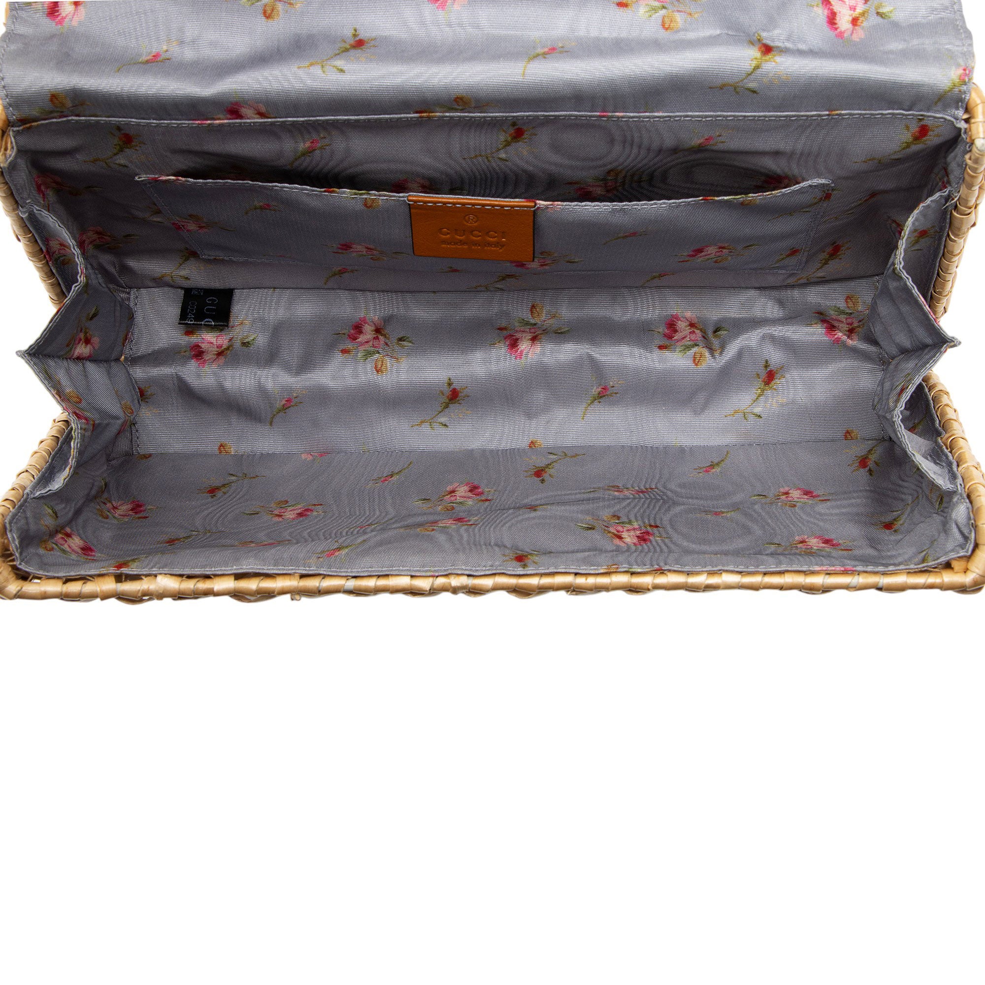 Gucci Glazed Wicker Cestino Linea Small Shoulder Bag