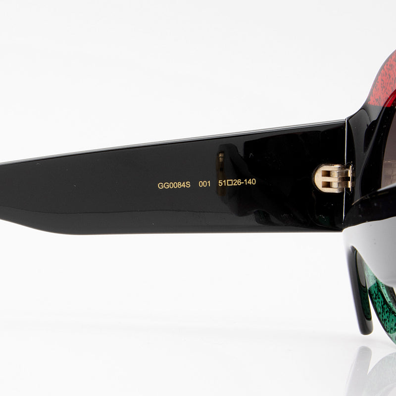 Gucci Glitter Web Interlocking G Oversize Round Sunglasses (SHF-lfFzn6)
