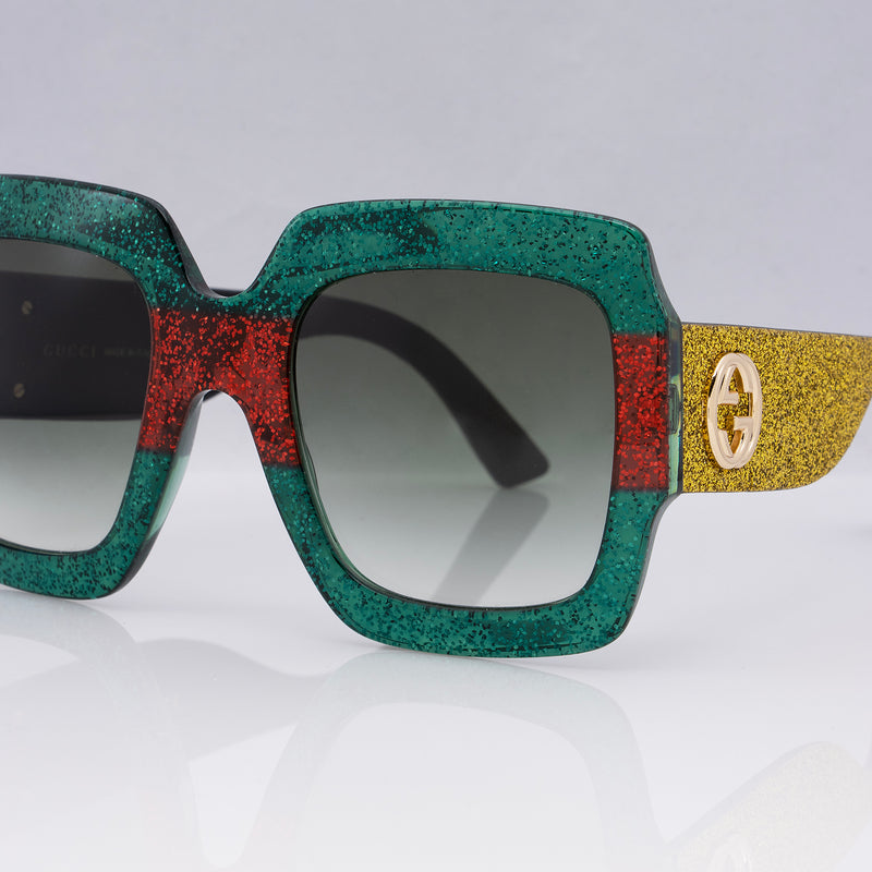 Gucci Glitter Web Interlocking G Square Sunglasses SHF siNUmD