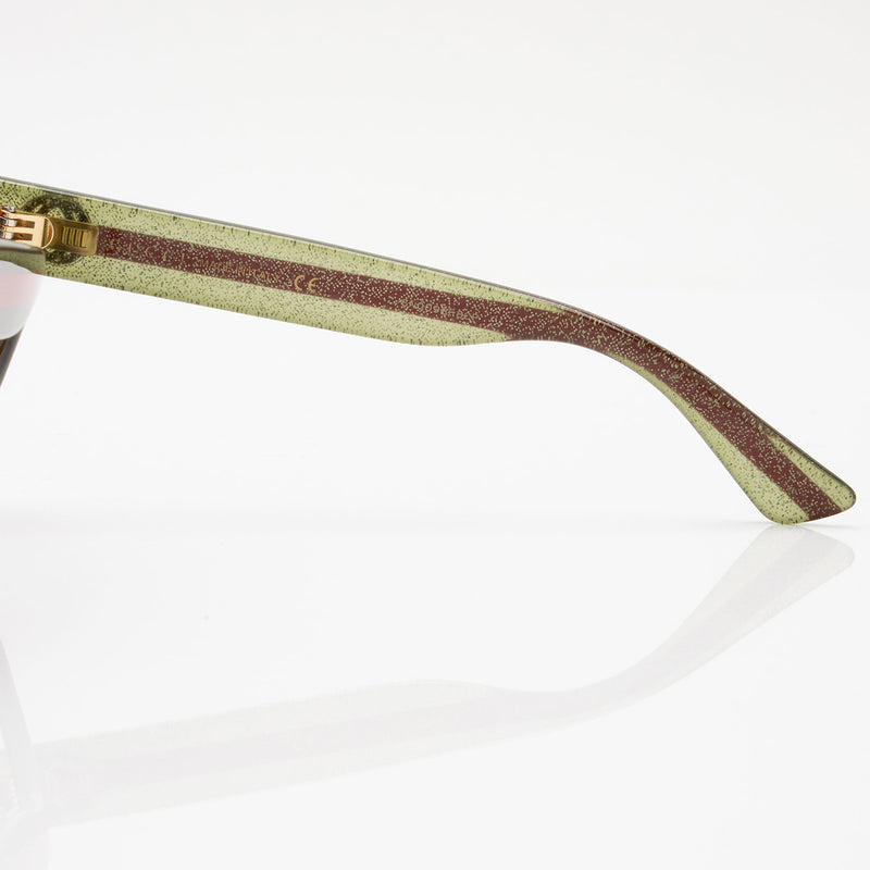Gucci Glitter Web Interlocking G Round Sunglasses (SHF-bAmQXv)