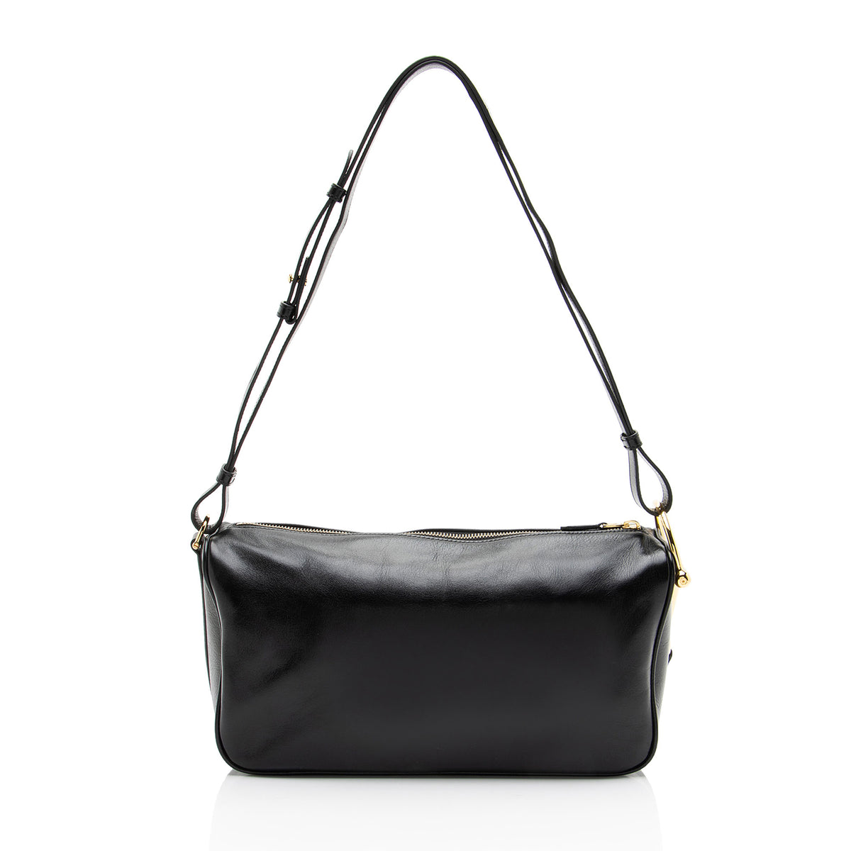 Gucci Glossy Leather Half Horsebit Medium Shoulder Bag