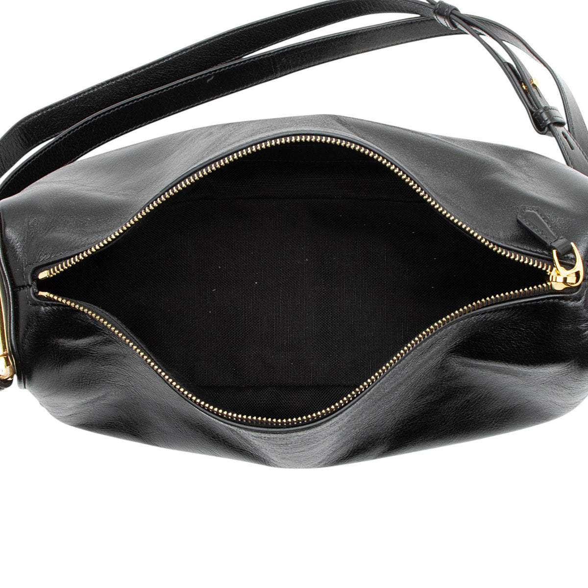 Gucci Glossy Leather Half Horsebit Medium Shoulder Bag